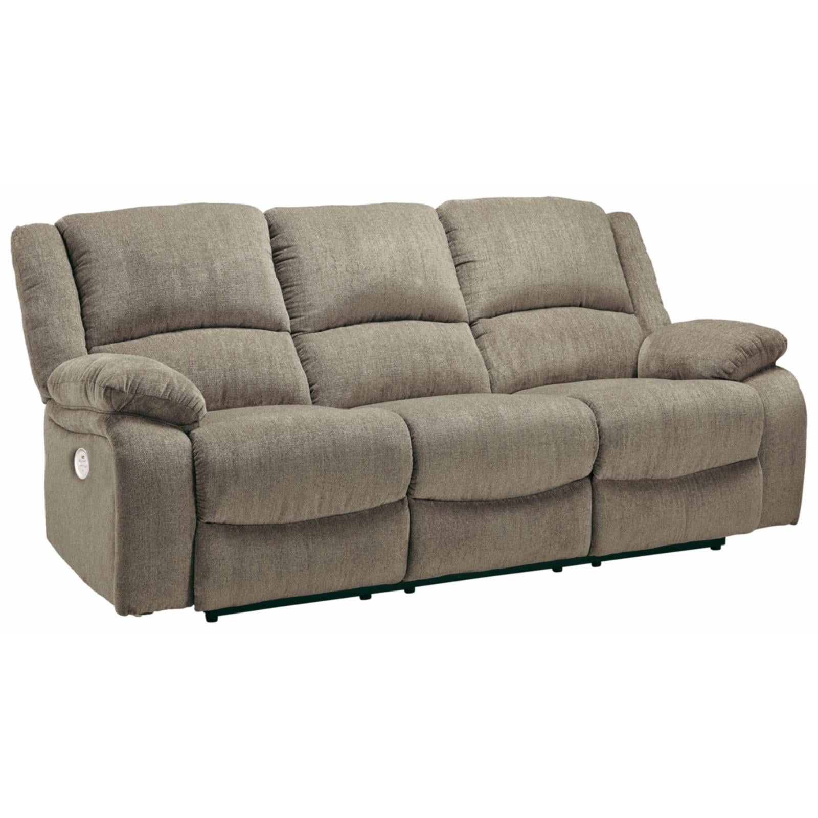 Pewter Faux Leather Manual Reclining Sofa