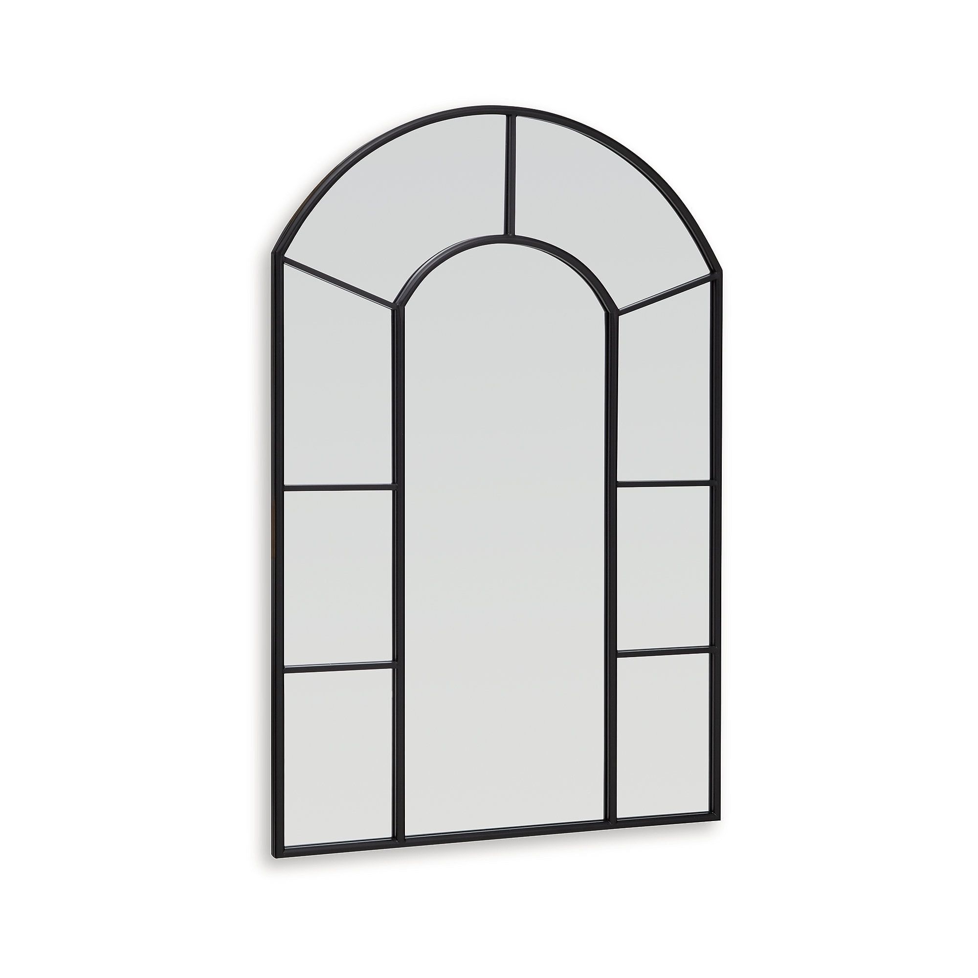 Black Arched Metal Frame Bathroom Mirror, 32 x 48 Inch