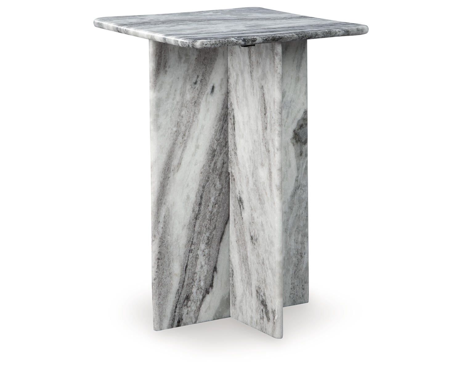 Keithwell Gray Marble Modern Accent Table