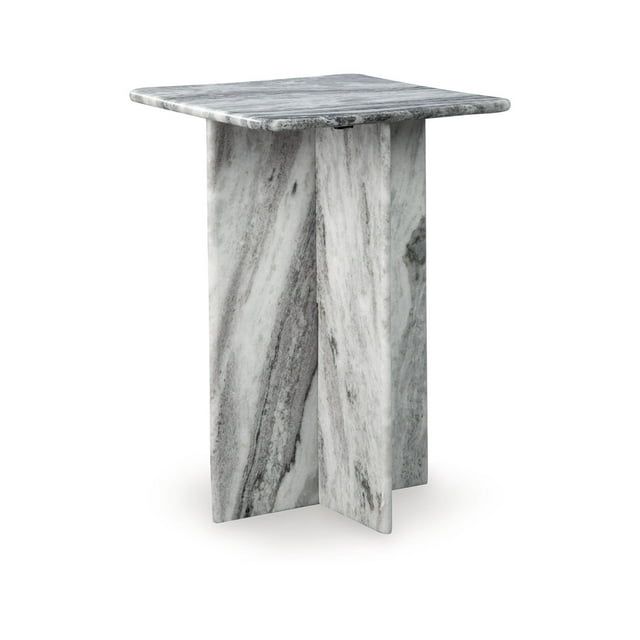 Keithwell Gray Marble Modern Accent Table