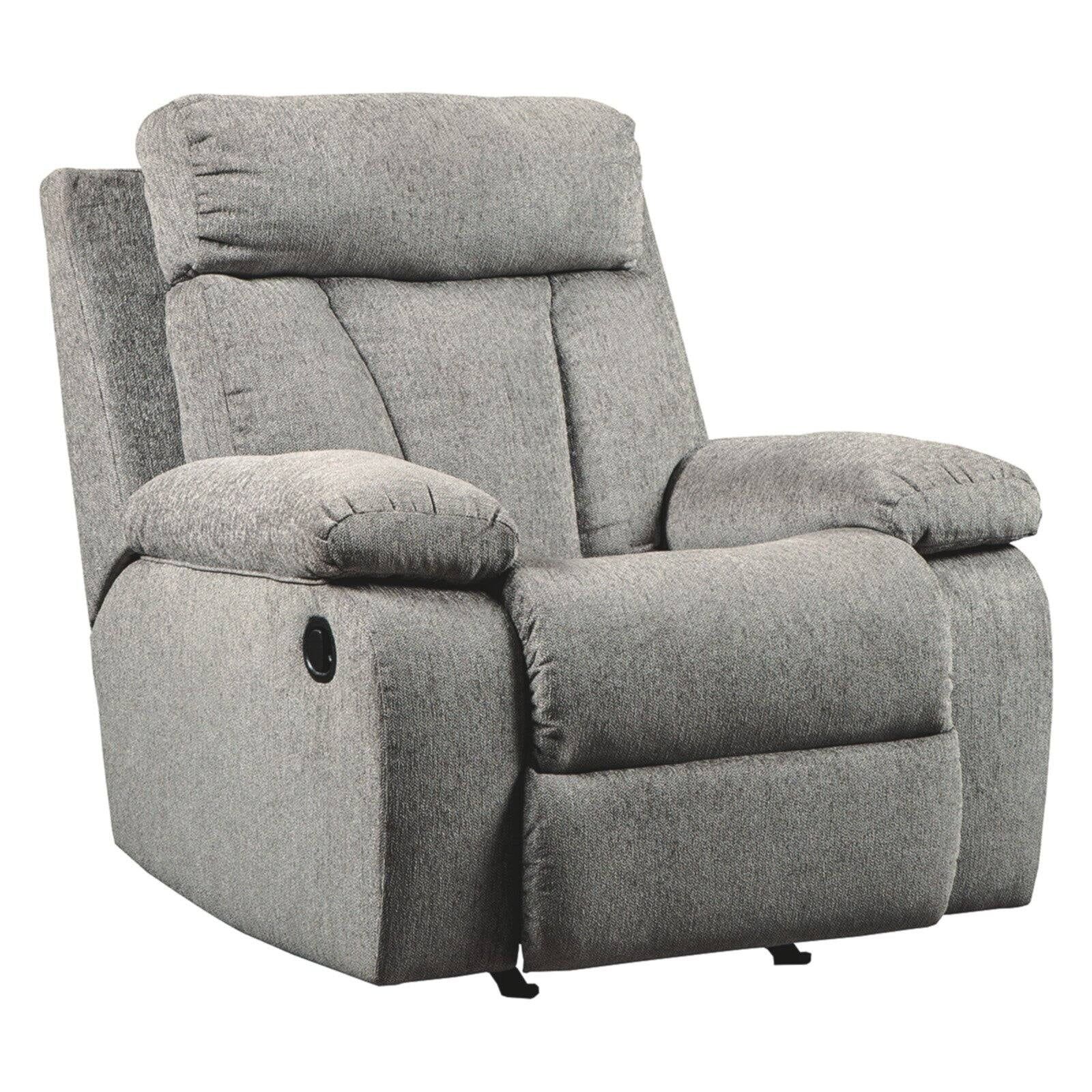 Contemporary Gray 40" Plush Rocker Recliner