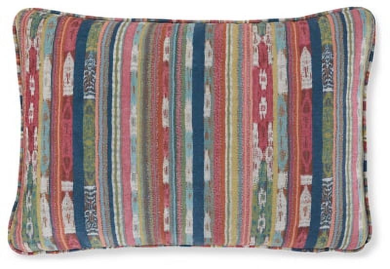 Bohemian Multicolor Striped Rectangular Polyester Pillow