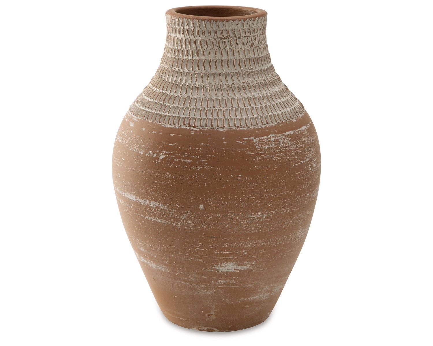 Signature Design by Ashley Reclove Vase, Distressed White