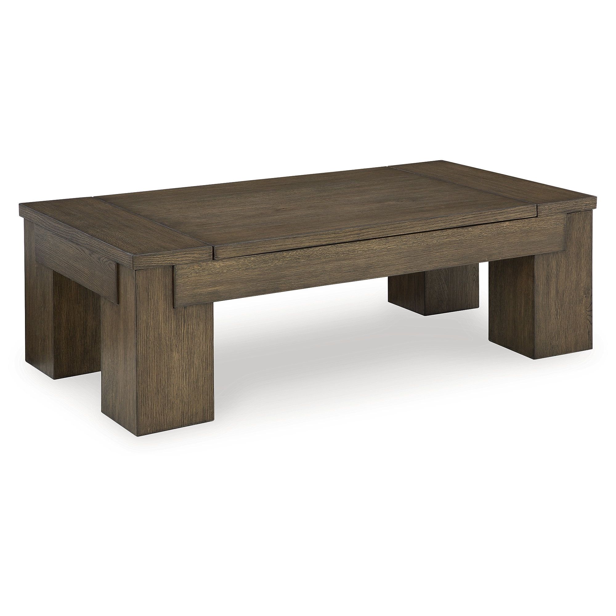 Brown Rectangular Wood Lift-Top Coffee Table