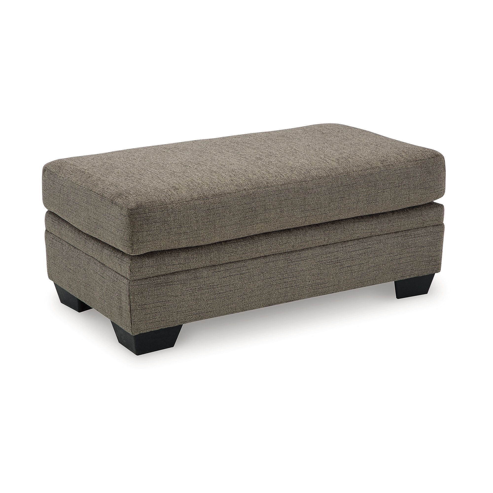 Stonemeade Nutmeg Brown Polyester Ottoman with Faux Wood Finish