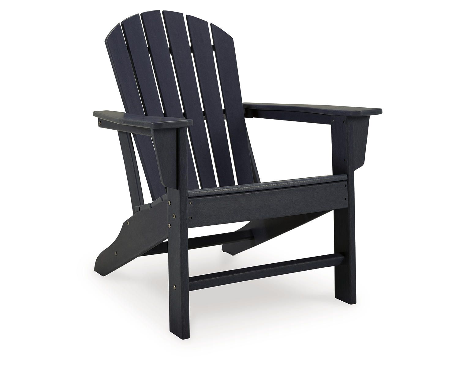 Black High-Density Polyethylene Adirondack Chair with Arms