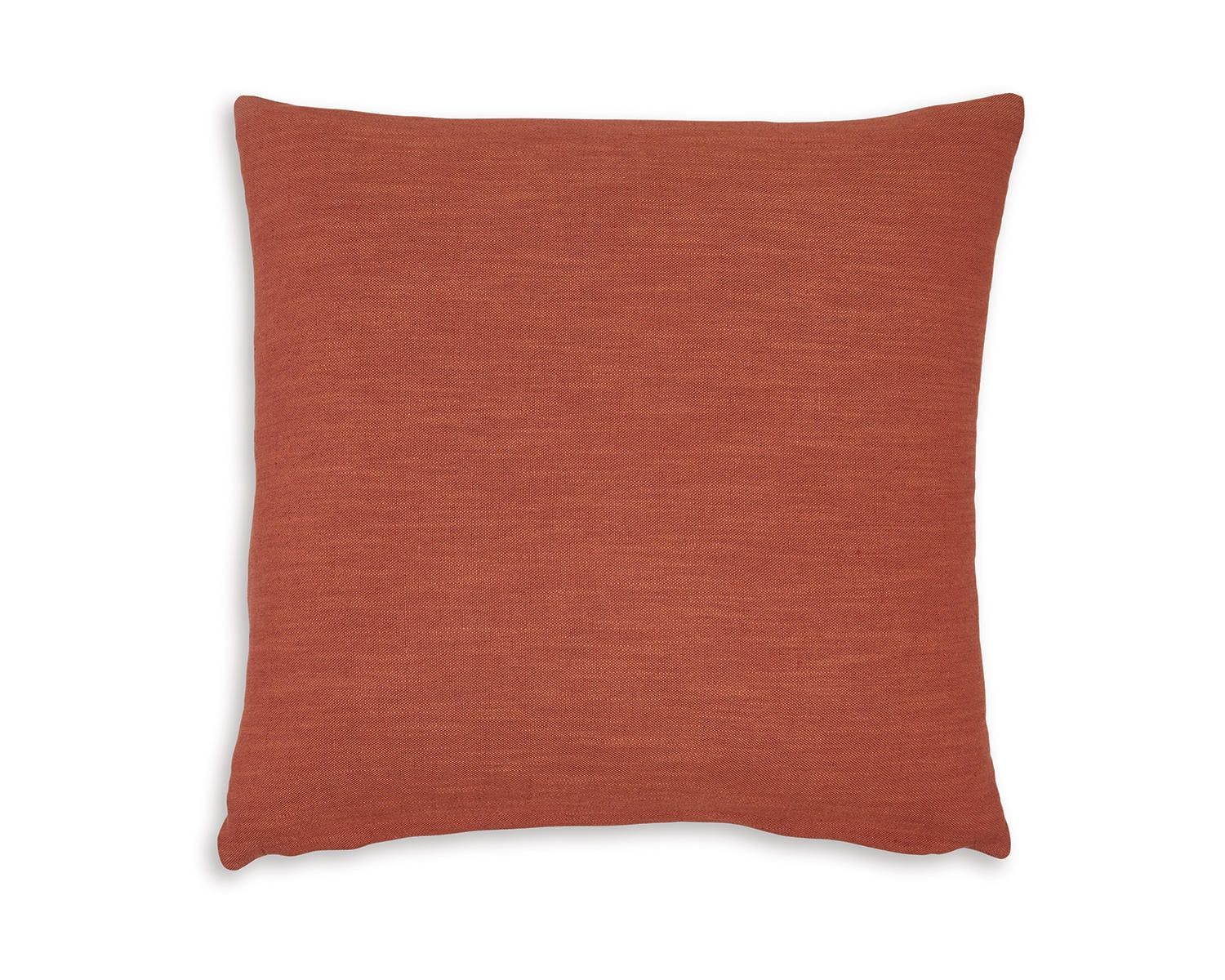 Rust Cotton Linen Blend Square Accent Pillow