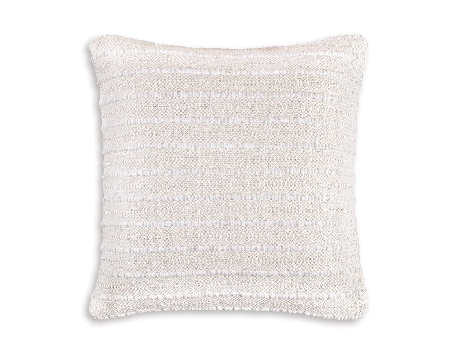 Cream Handwoven Square Embroidered Throw Pillow