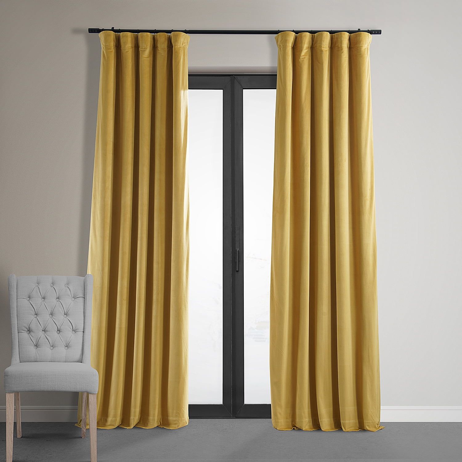 Signature Fool's Gold Blackout Velvet Curtain (1 Panel), Fool's Gold, 50W X 84L