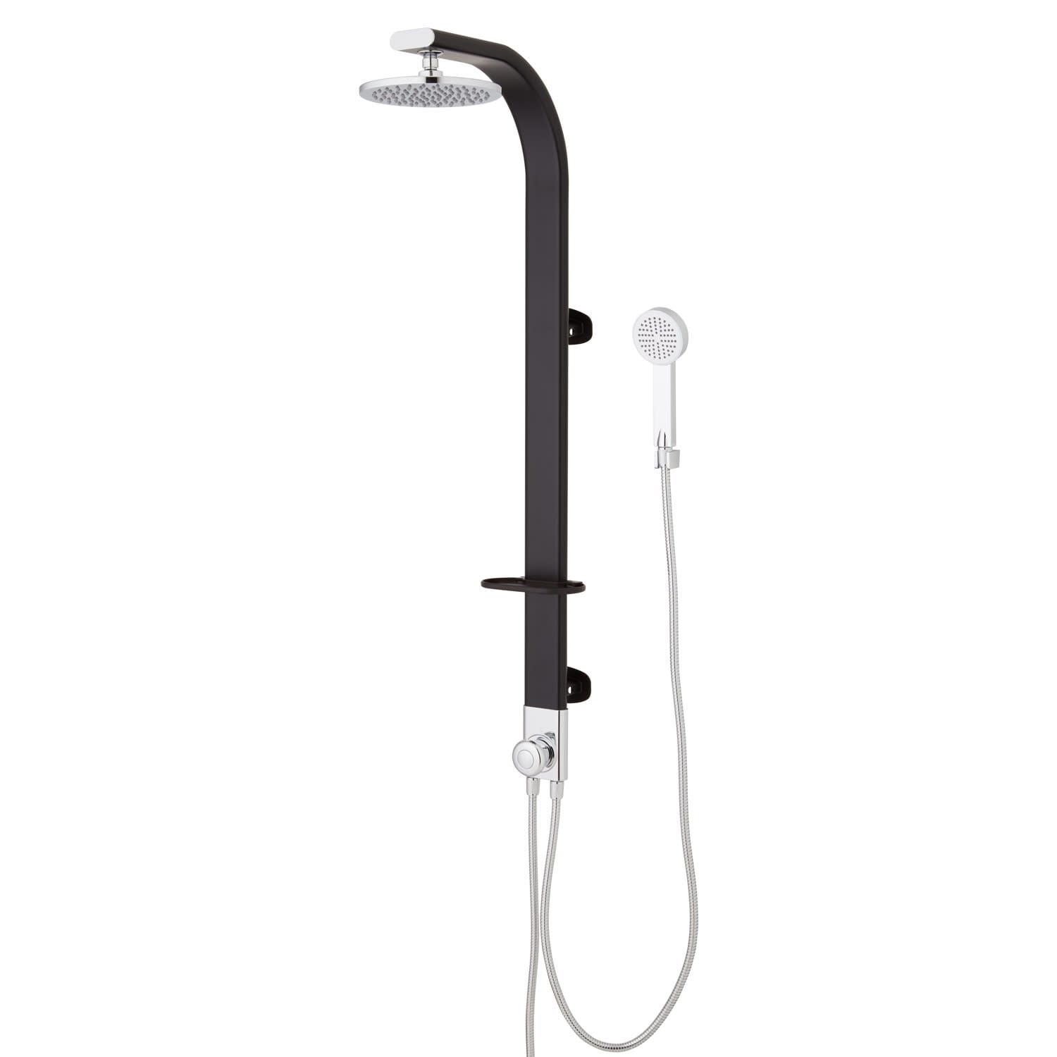 Tilley Black Aluminum Outdoor Shower Panel with Hand Shower