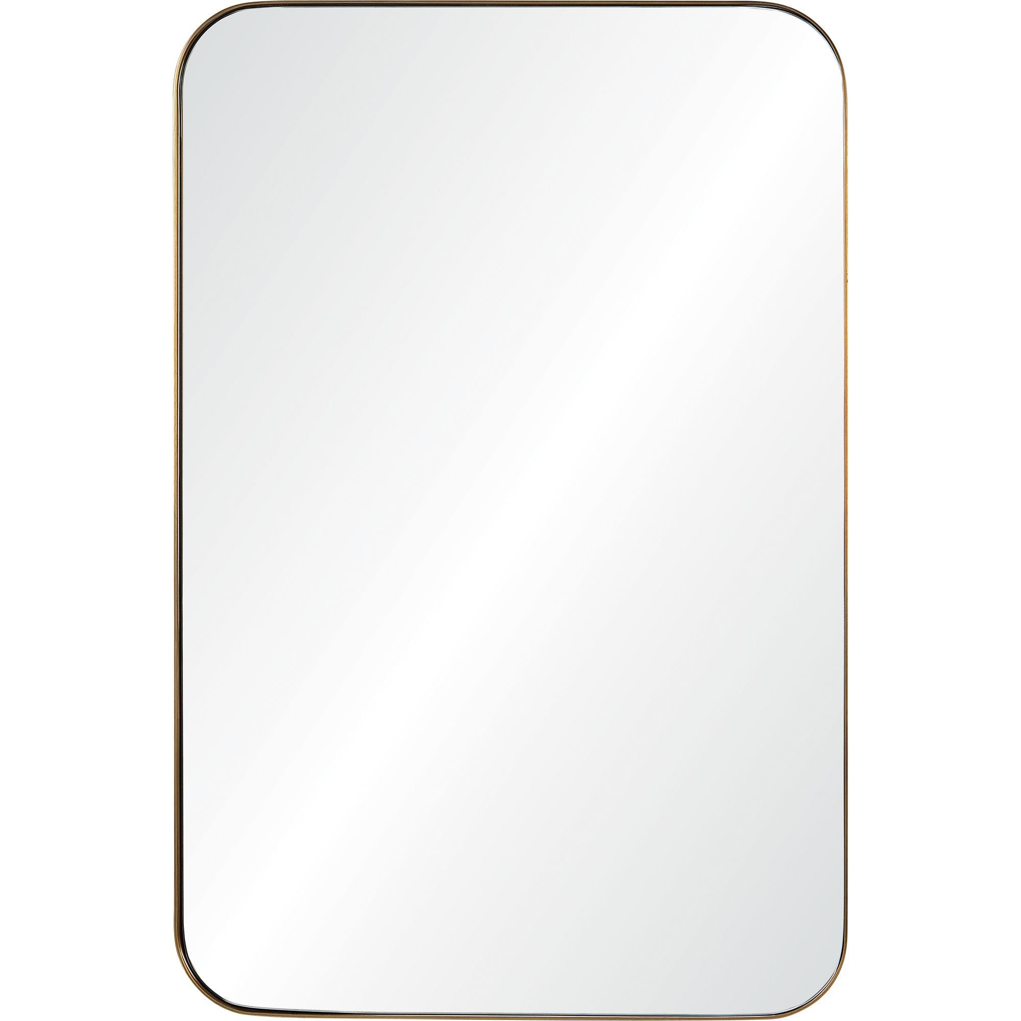 36" Bronze and Clear Rectangular Iron Framed Wall Mirror