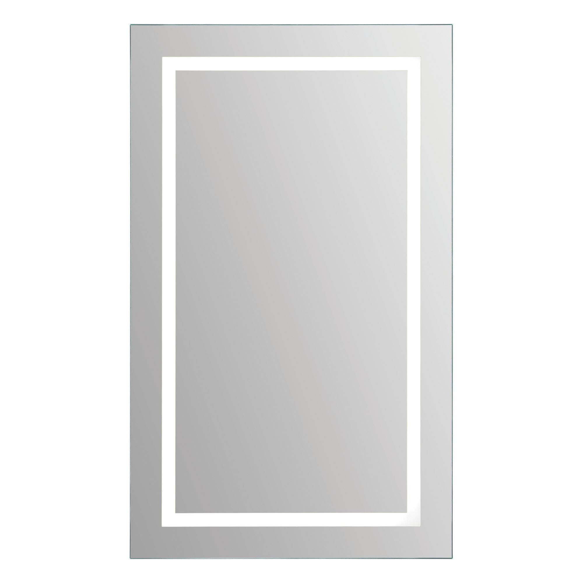 40" Silver Glass LED Framed Rectangular Wall Mirror