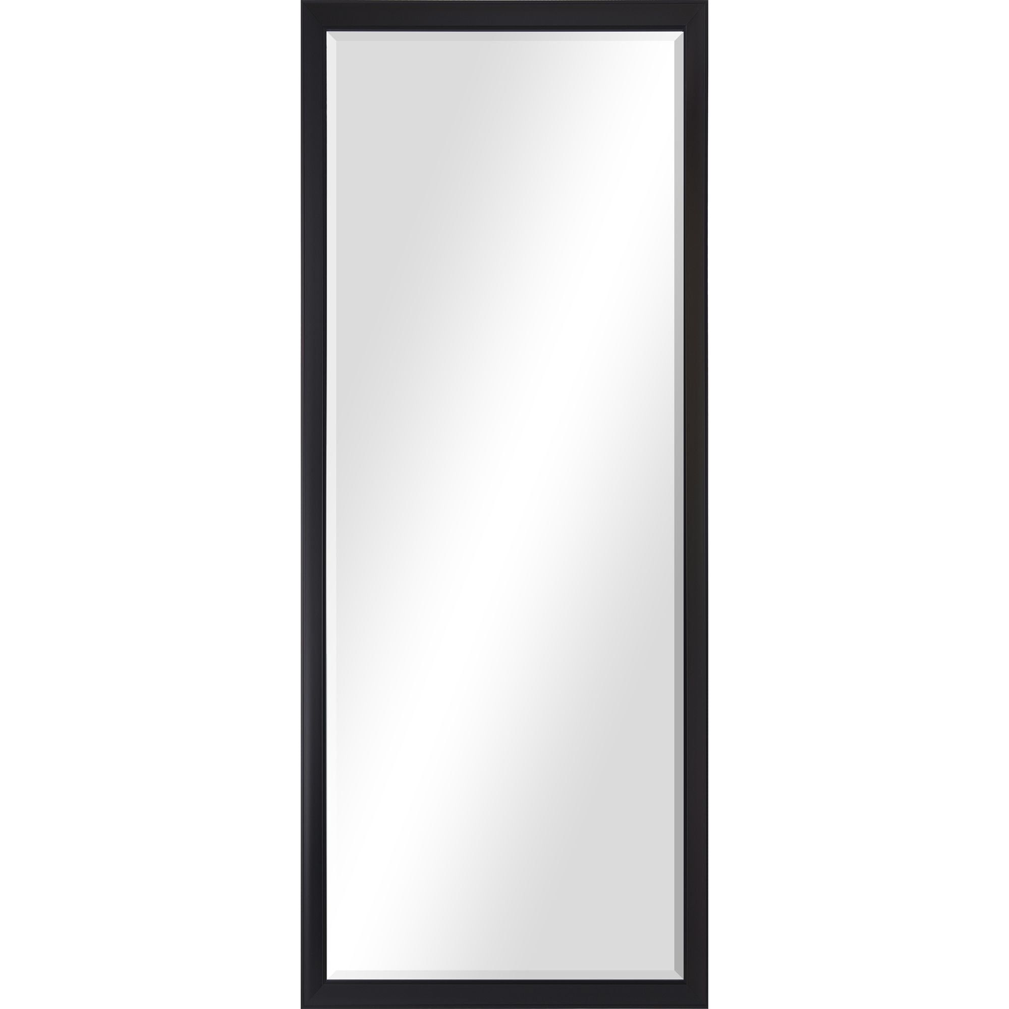 Elegant 80" Rectangular Beveled Wall Mirror with Black Foil Frame