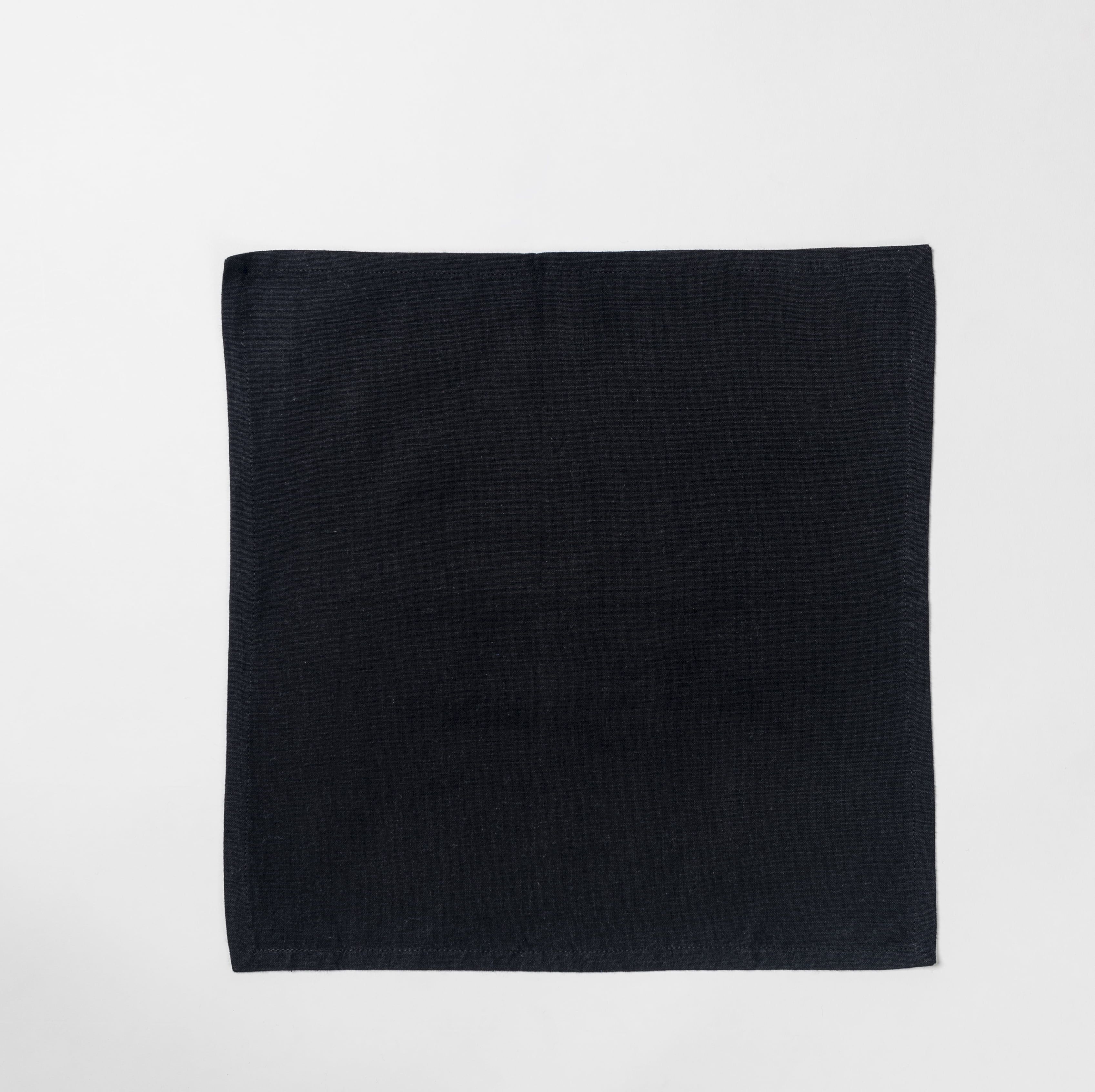 Black Cotton Polyester Blend Square Cloth Napkins Set of 10