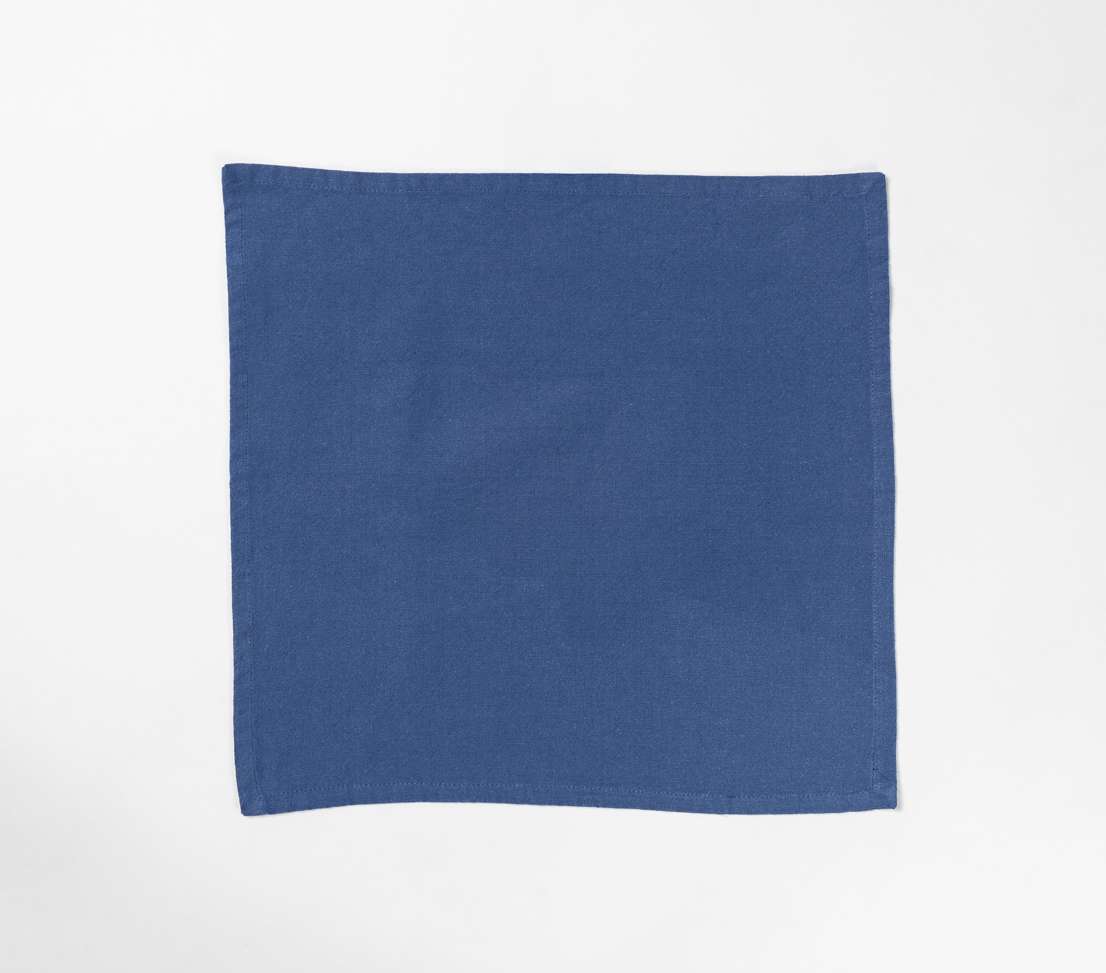 Navy Square Cotton Blend Cloth Napkin Set of 10