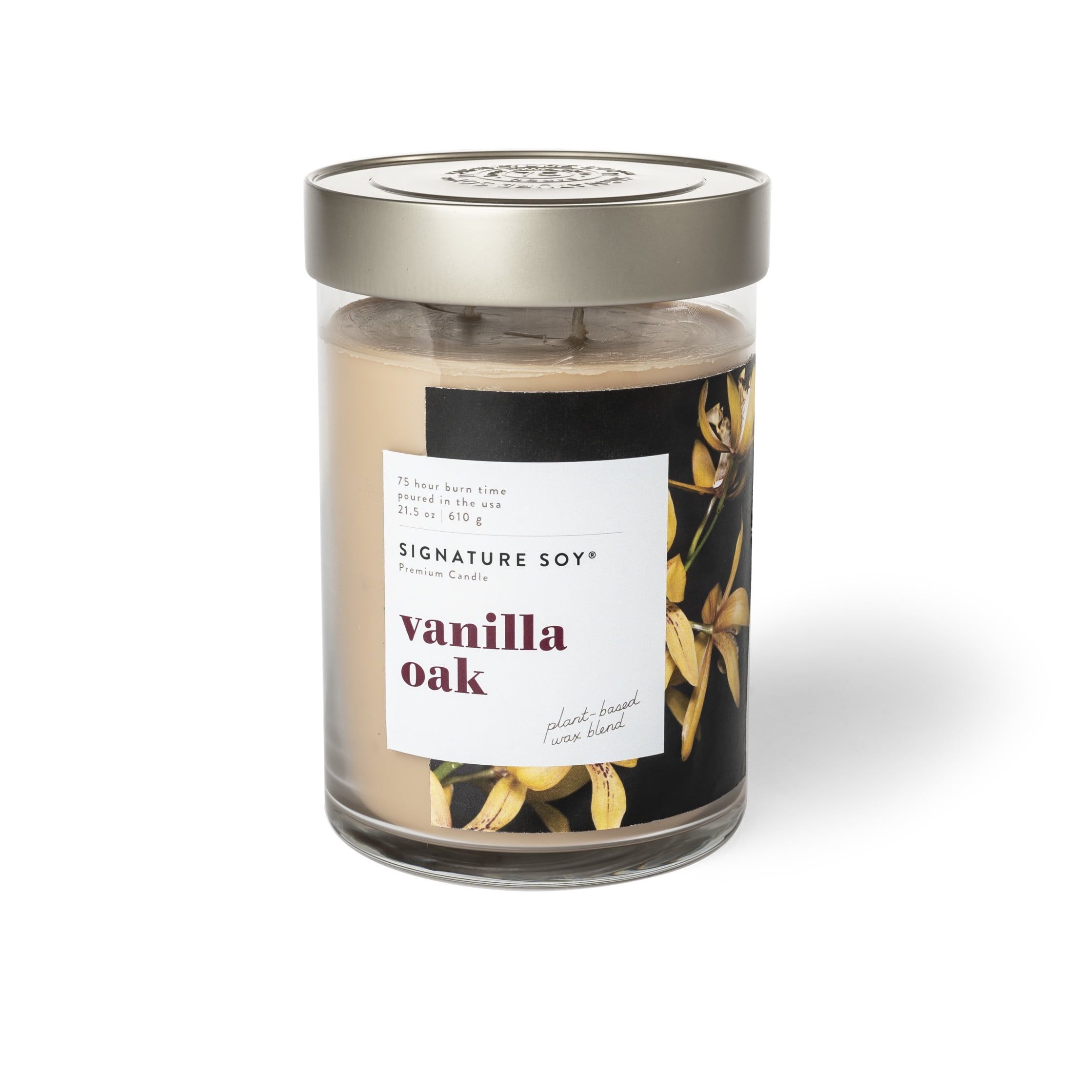 Beige Vanilla Oak Scented Soy Jar Candle