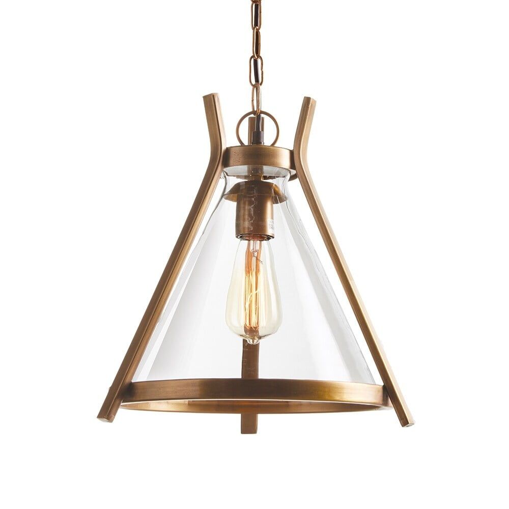 Silas Modern Brass and Glass Pendant Light