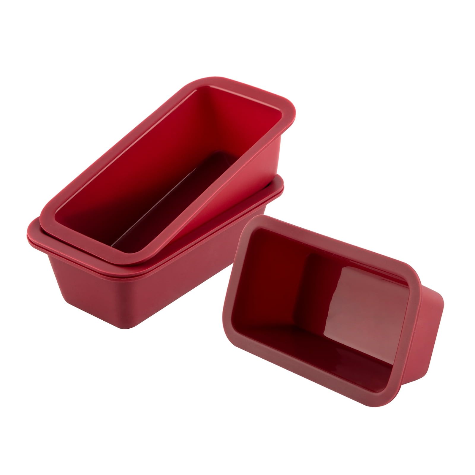 Red Silicone Mini Non-Stick Loaf Pan Set of 4