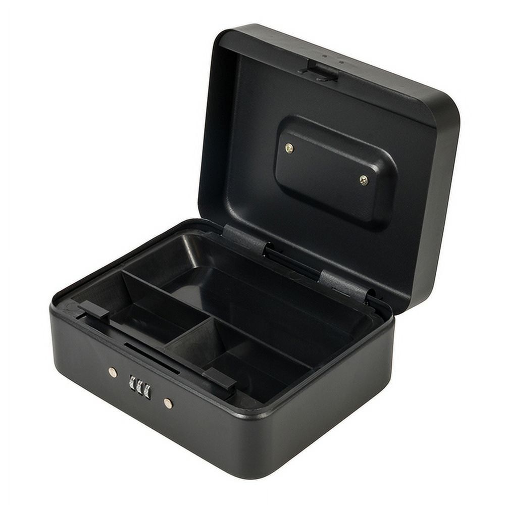 Black Powder-Coated Steel 3-Digit Combination Safe Box