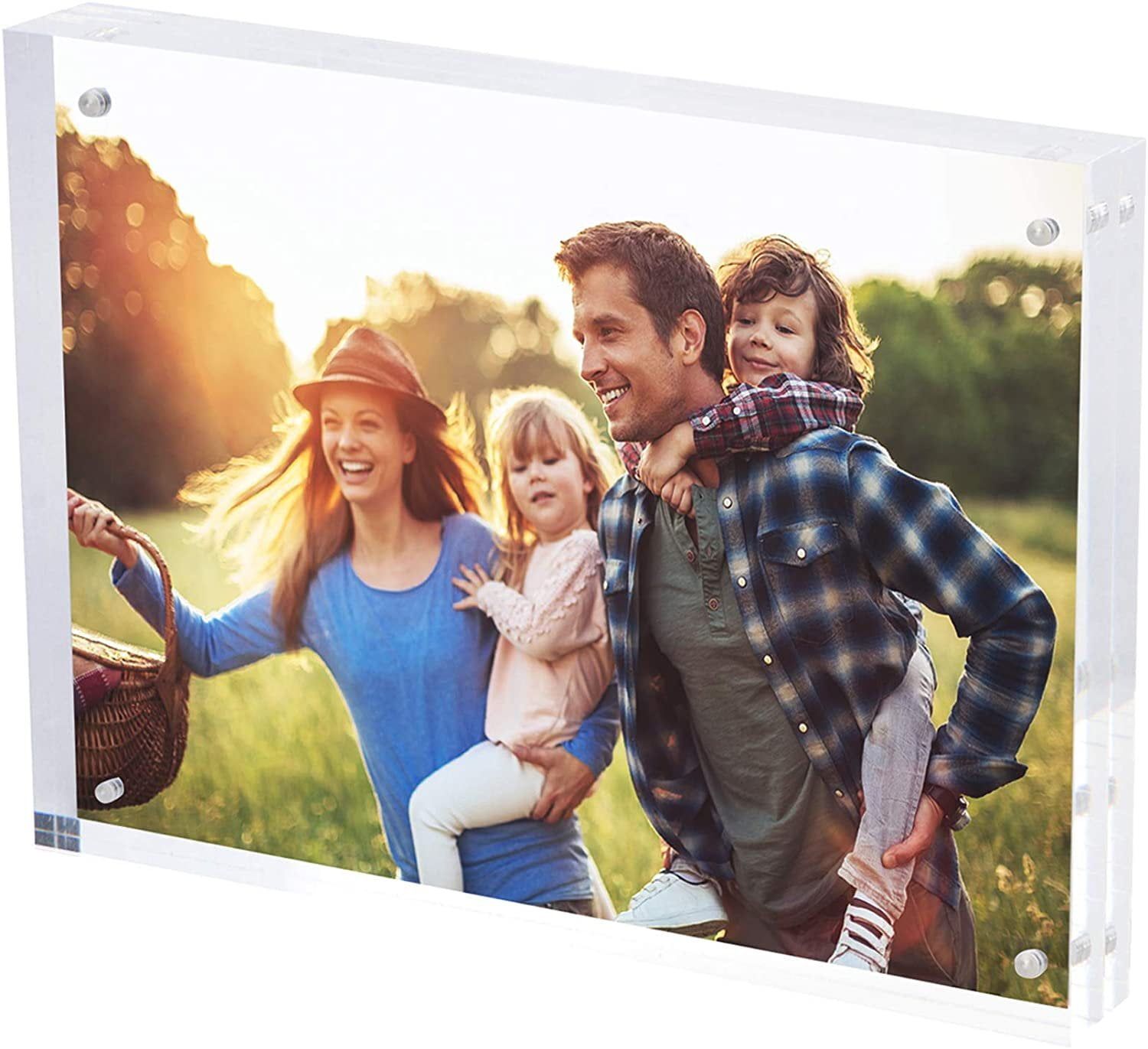 Clear Acrylic 8x10 Free-Standing Floating Photo Frame