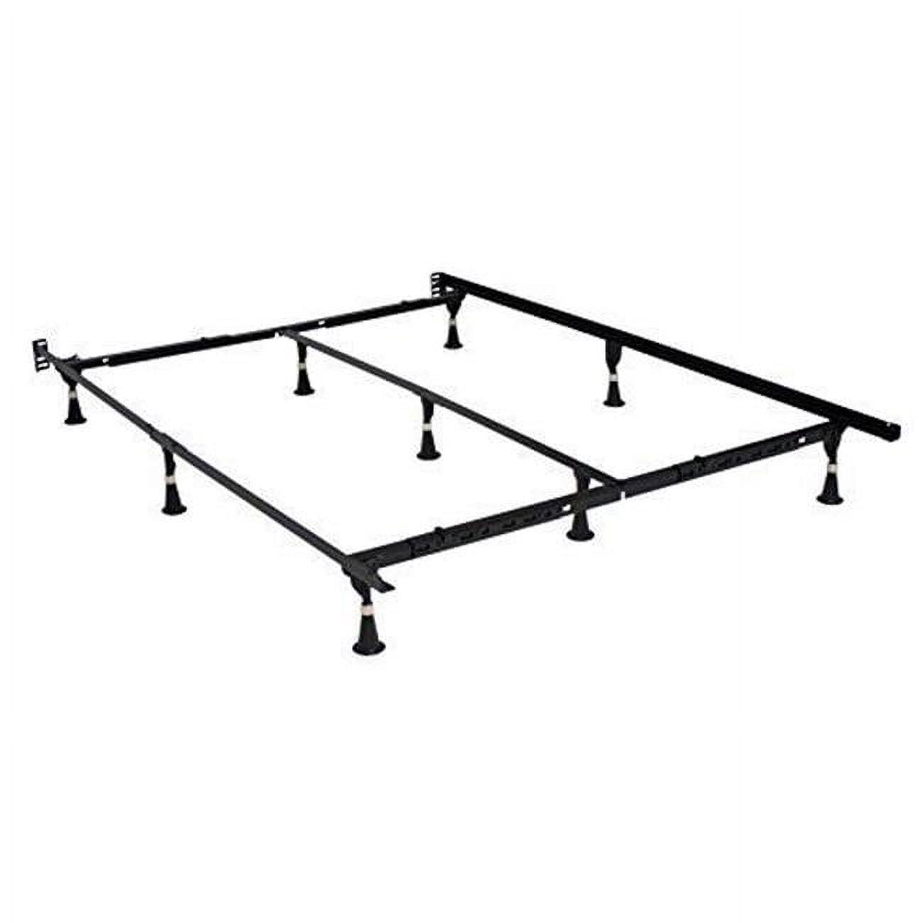 King Black Metal Frame Box-Spring Bed Base