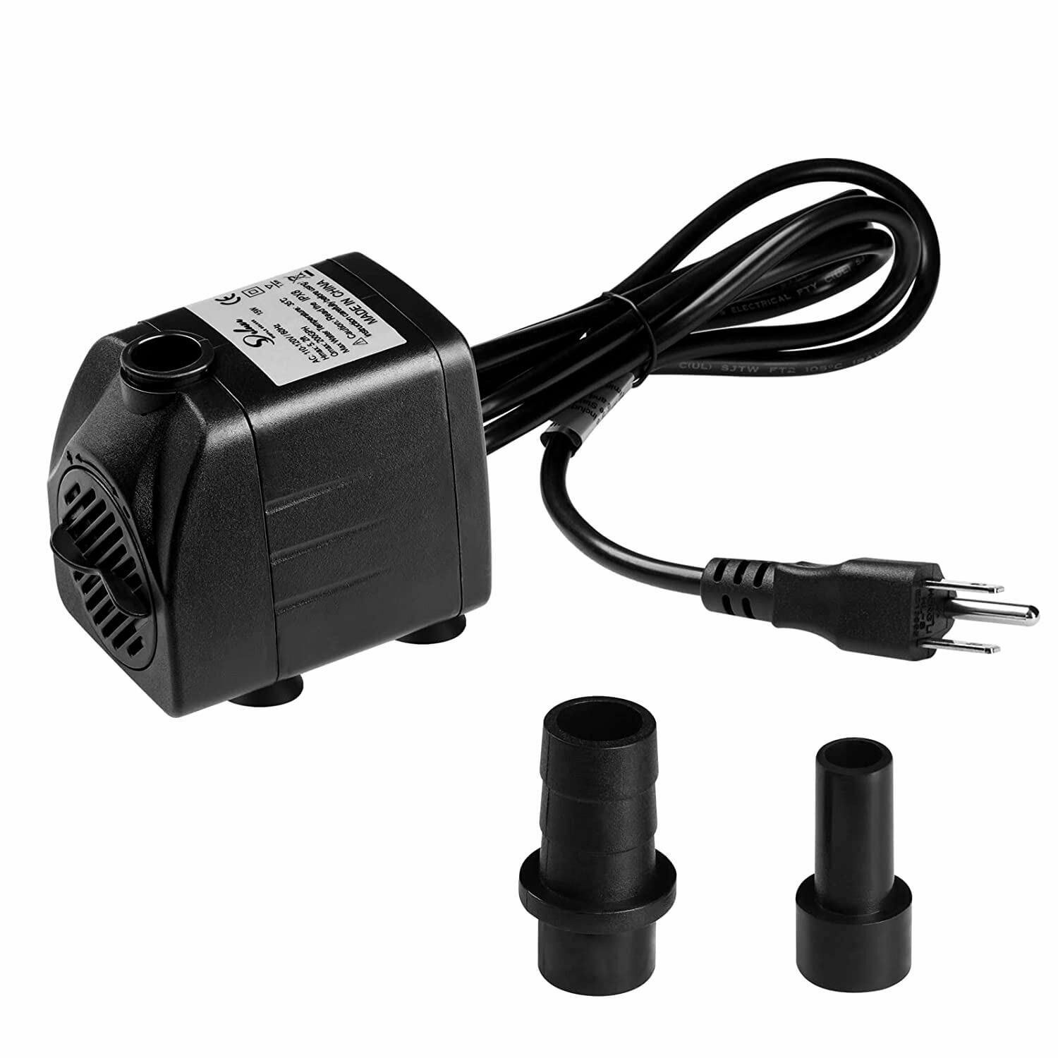 Compact Black Submersible Water Pump with Adjustable Flow