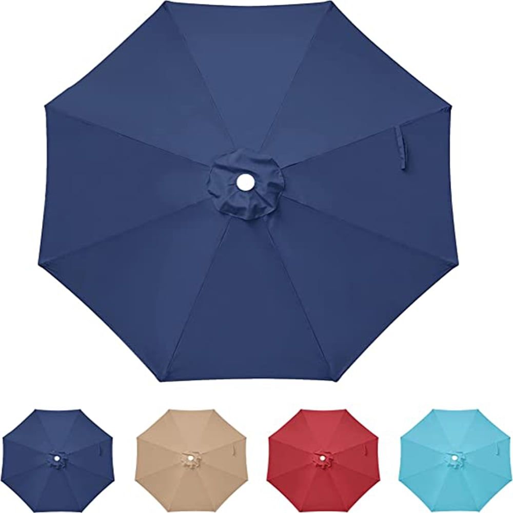 Dark Blue Polyester 9' Patio Umbrella Replacement Canopy