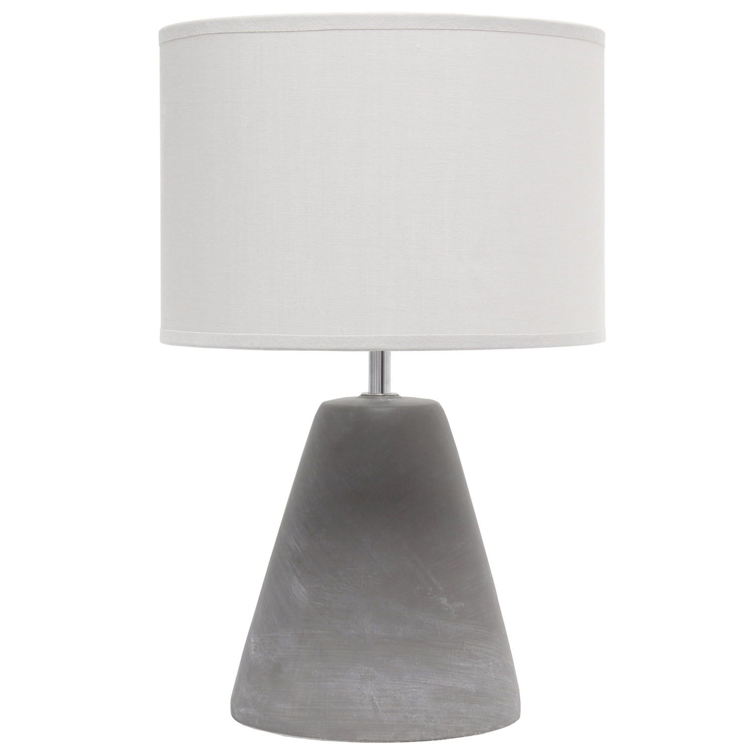 Gray Concrete Table Lamp with Gray Fabric Shade