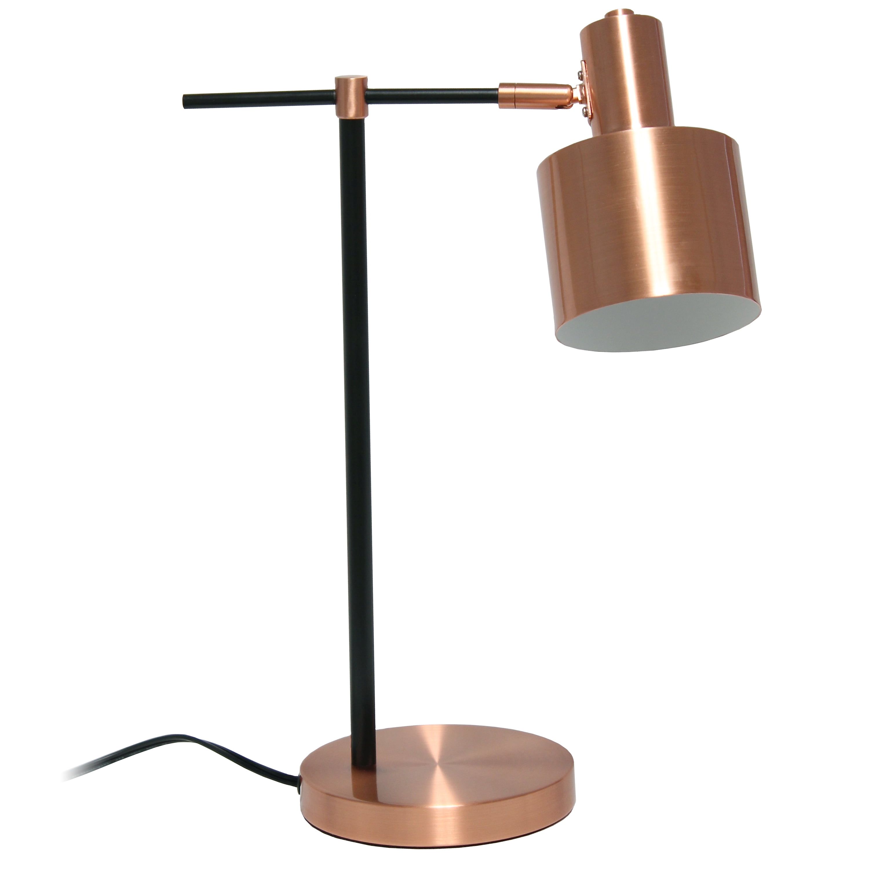 Rose Gold and Black Metal Bedside Table Lamp