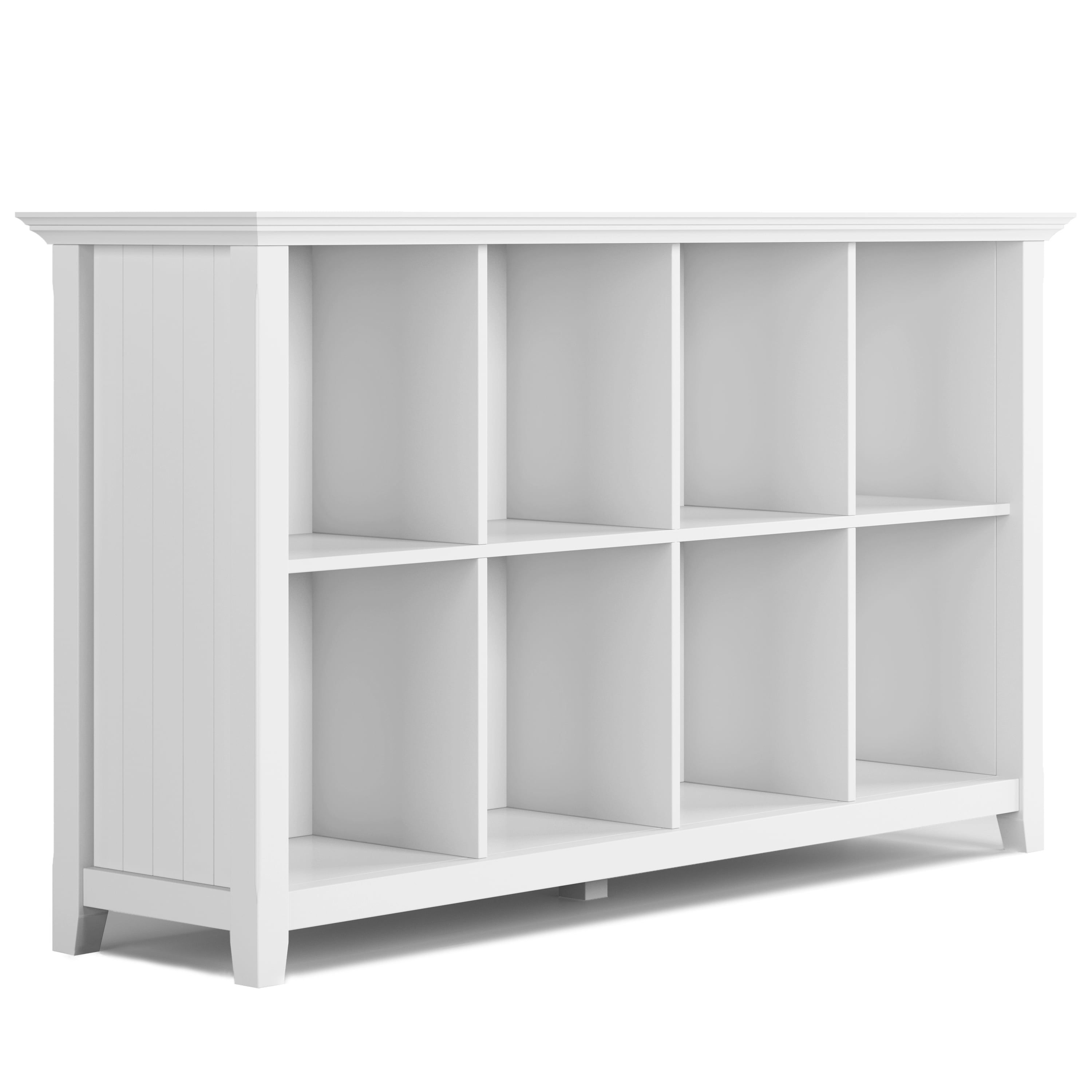 White Solid Wood 8-Cube Storage Sofa Table