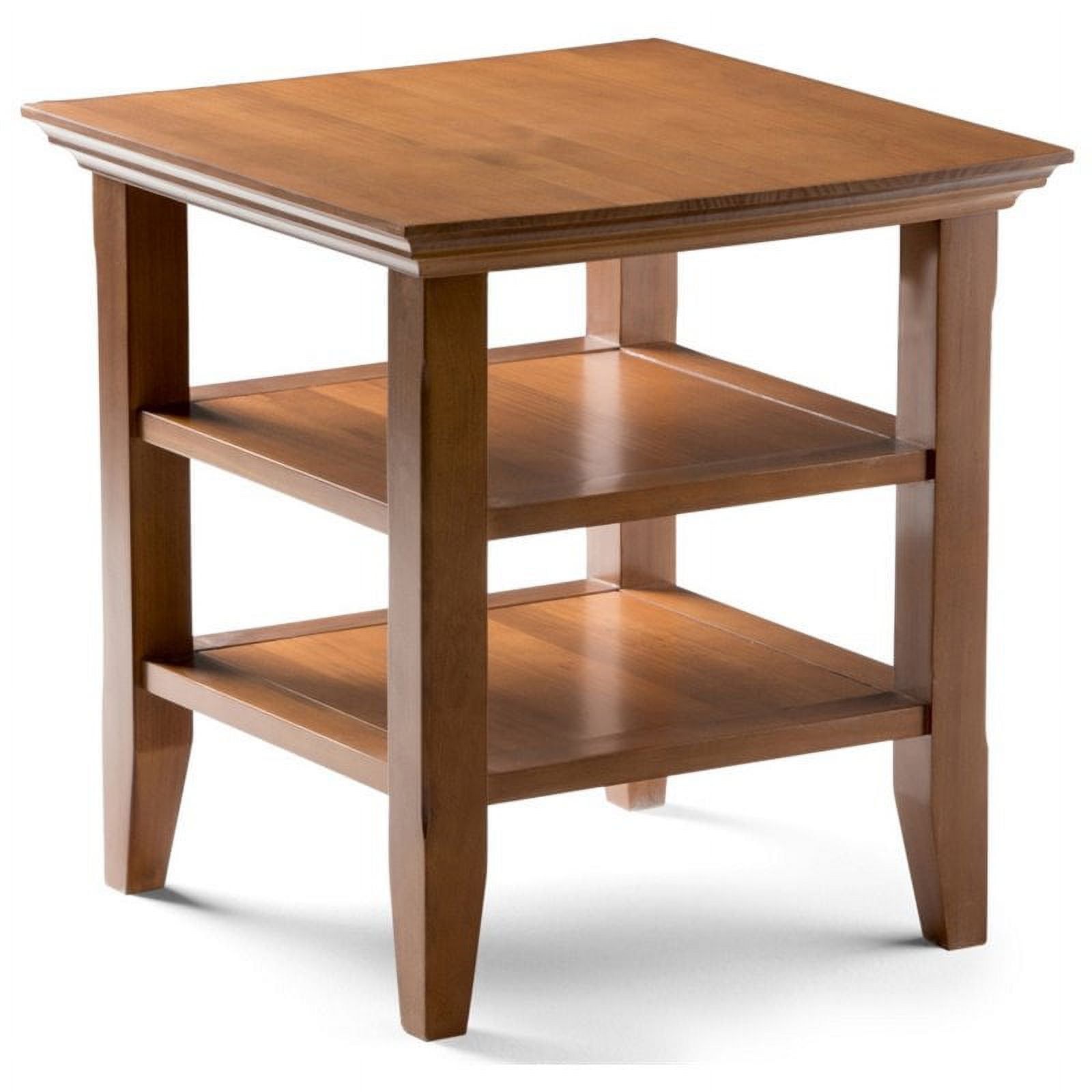 Acadian Light Golden Brown Wood Square End Table