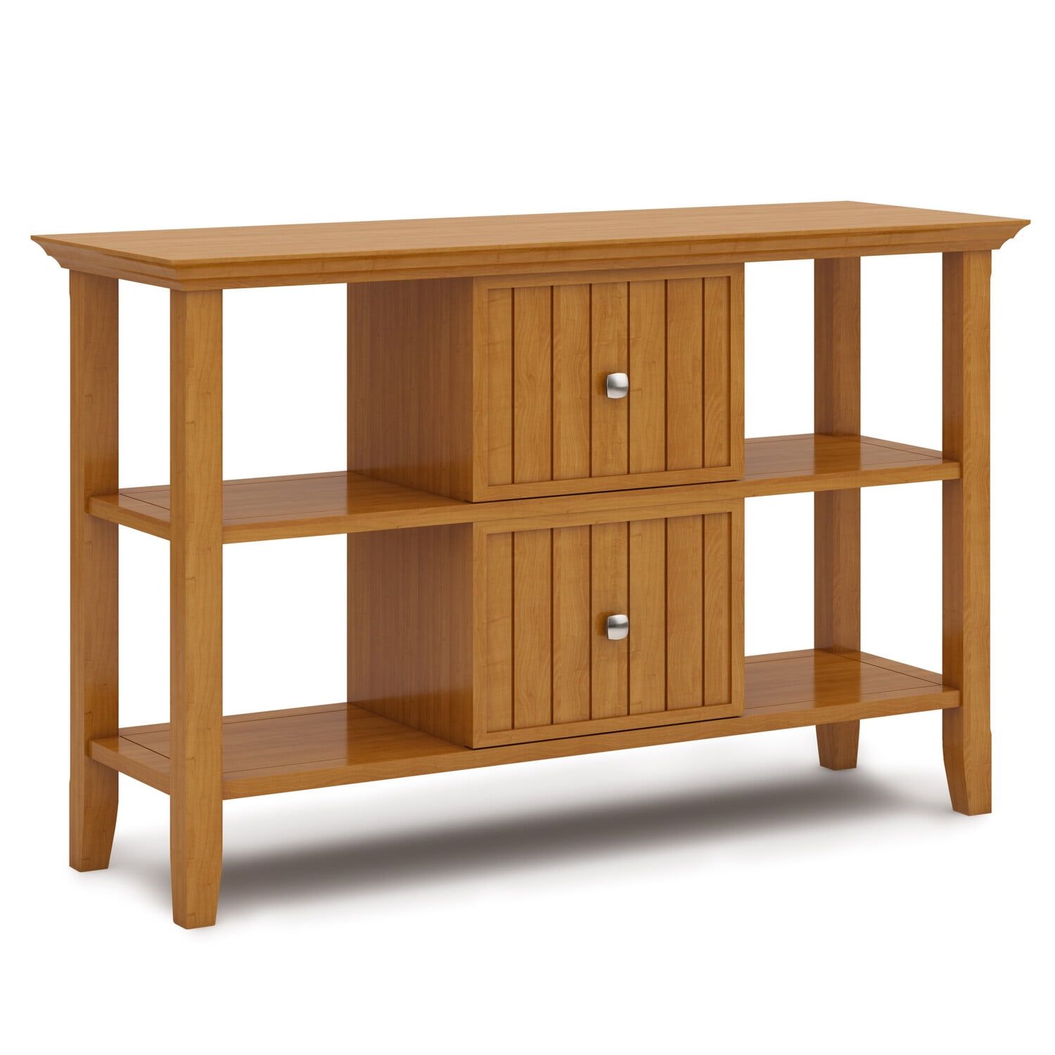 Acadian Light Golden Brown Solid Wood Console with Storage