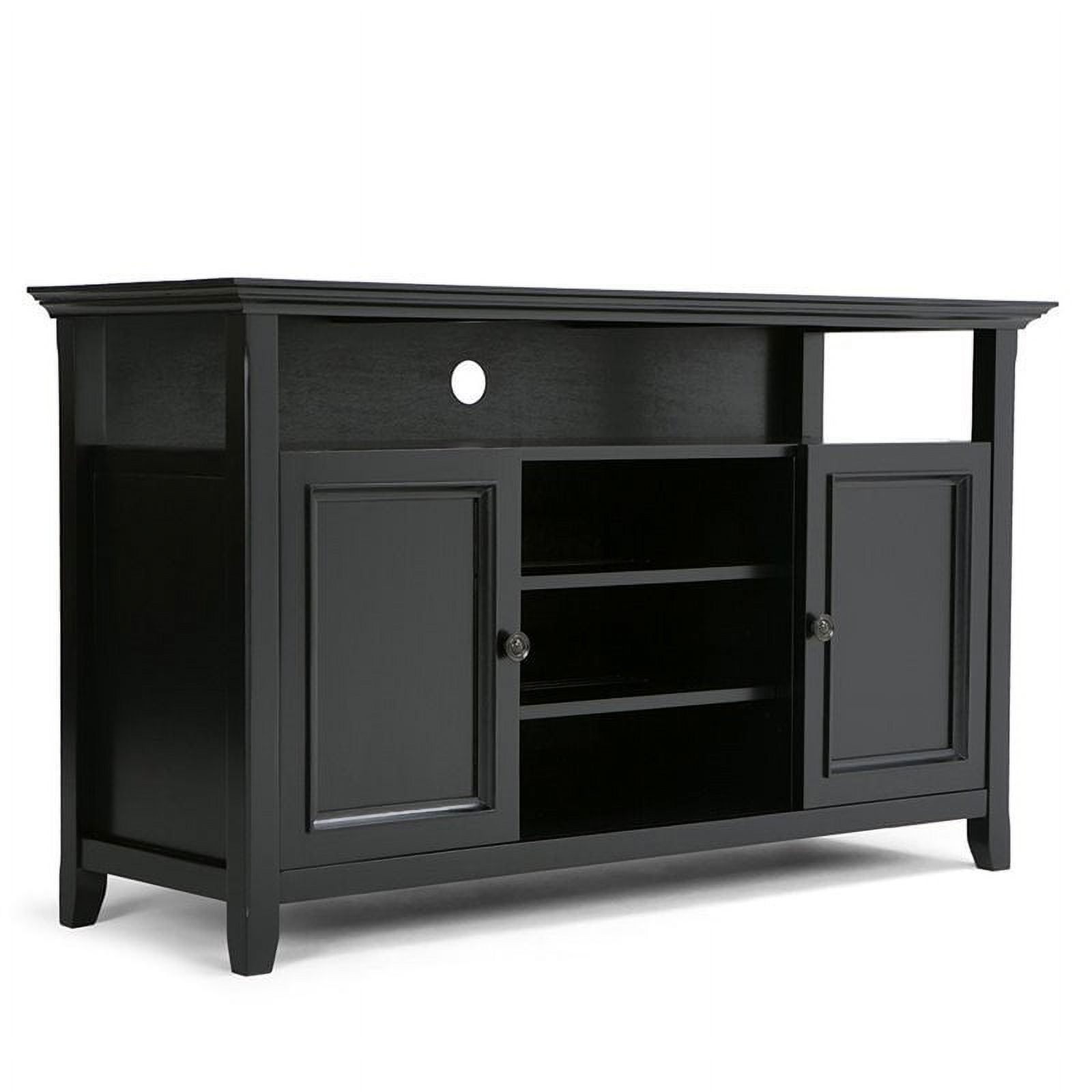 Elegant 54" Rich Black Pine Cabinet Unit with Adjustable Shelves