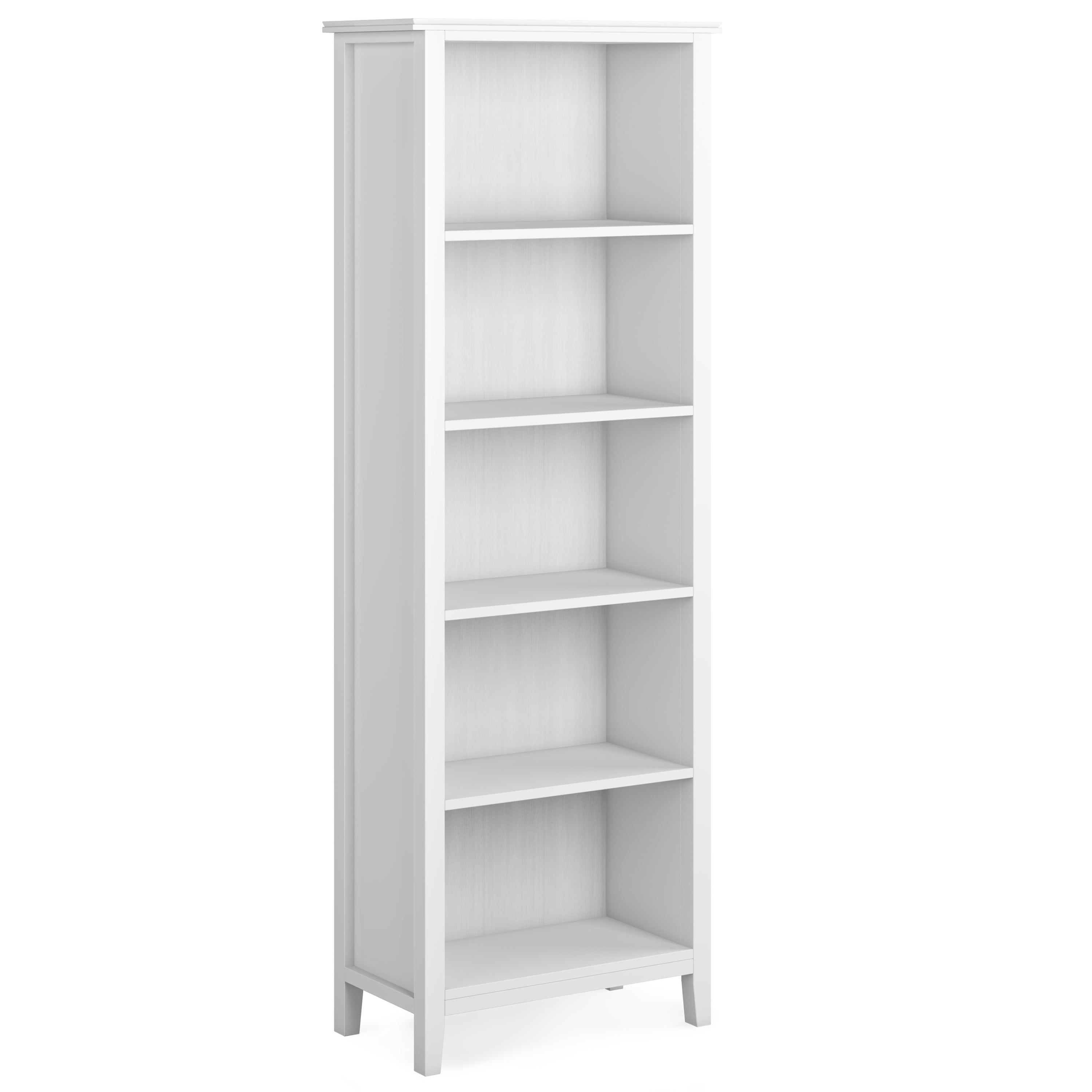 Artisan Traditional 5-Shelf Adjustable White Solid Wood Bookcase