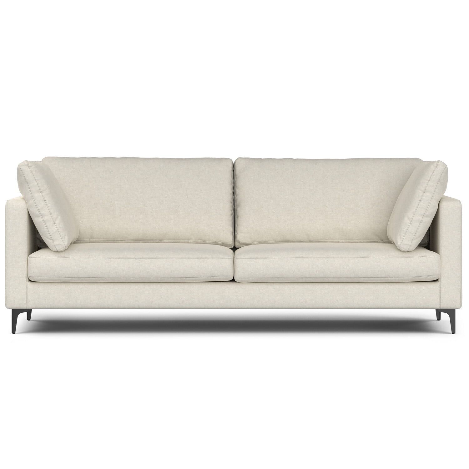 Ava 90-Inch Cream Performance Fabric Sofa with Metal Legs