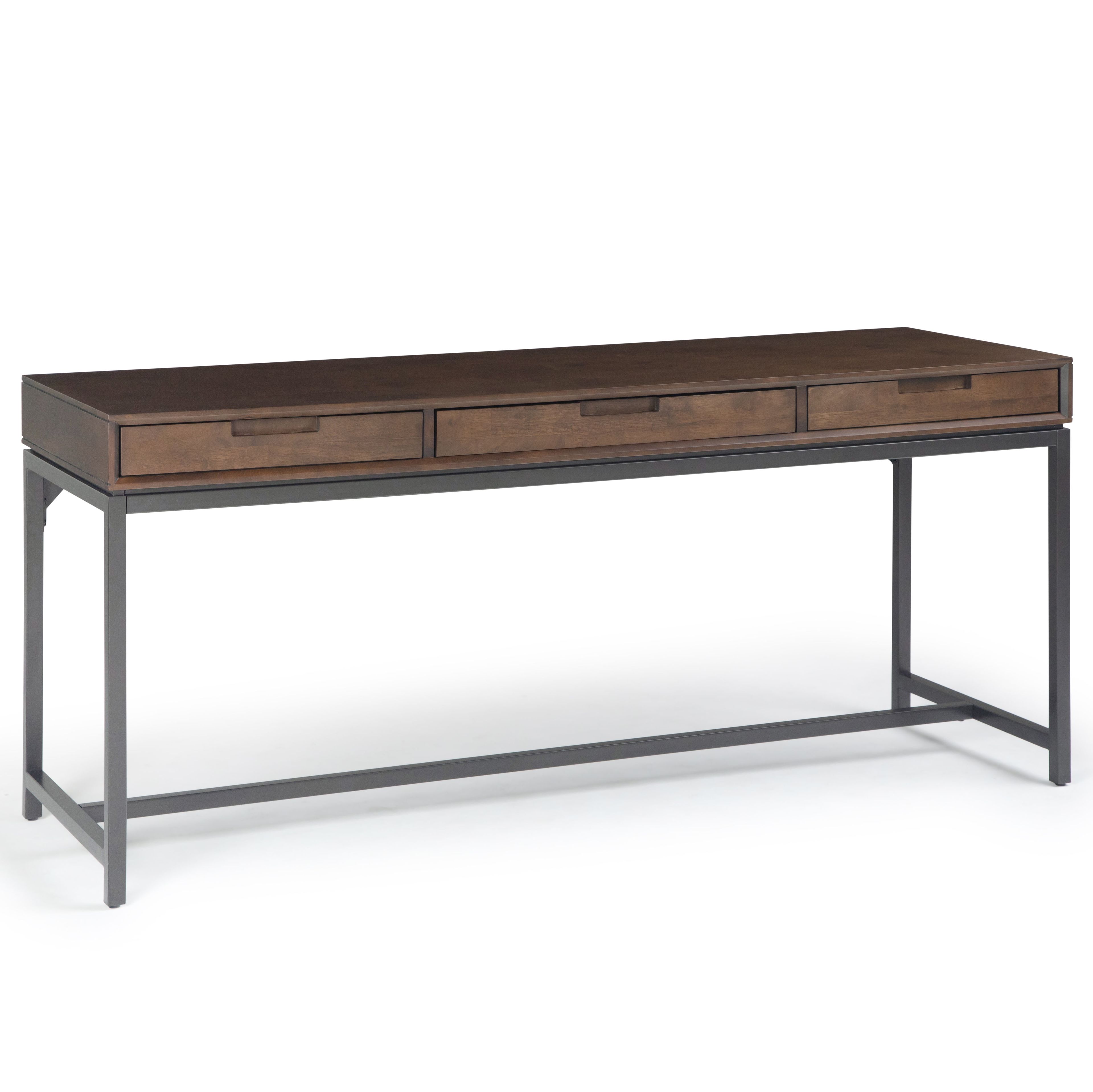 Banting Executive Walnut Brown Rubberwood Desk with Drawers and Keyboard Tray