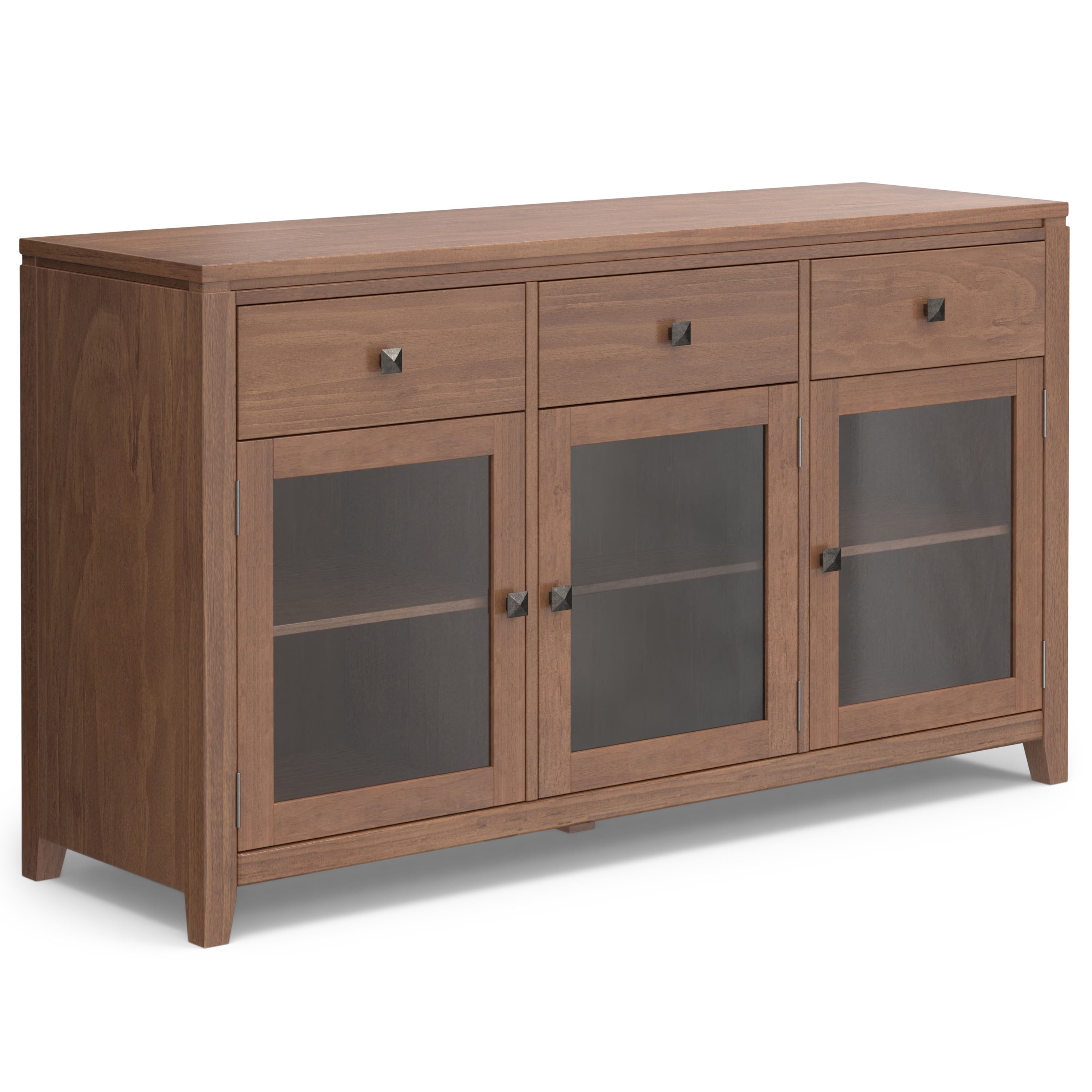 Cosmopolitan Medium Saddle Brown Solid Wood 54" Adjustable Sideboard Buffet