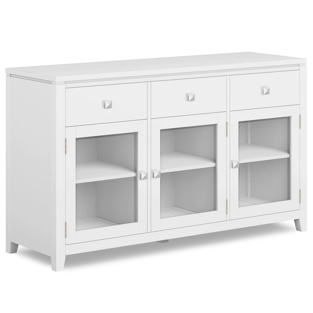 Cosmopolitan White Solid Wood 54" Contemporary Sideboard Buffet