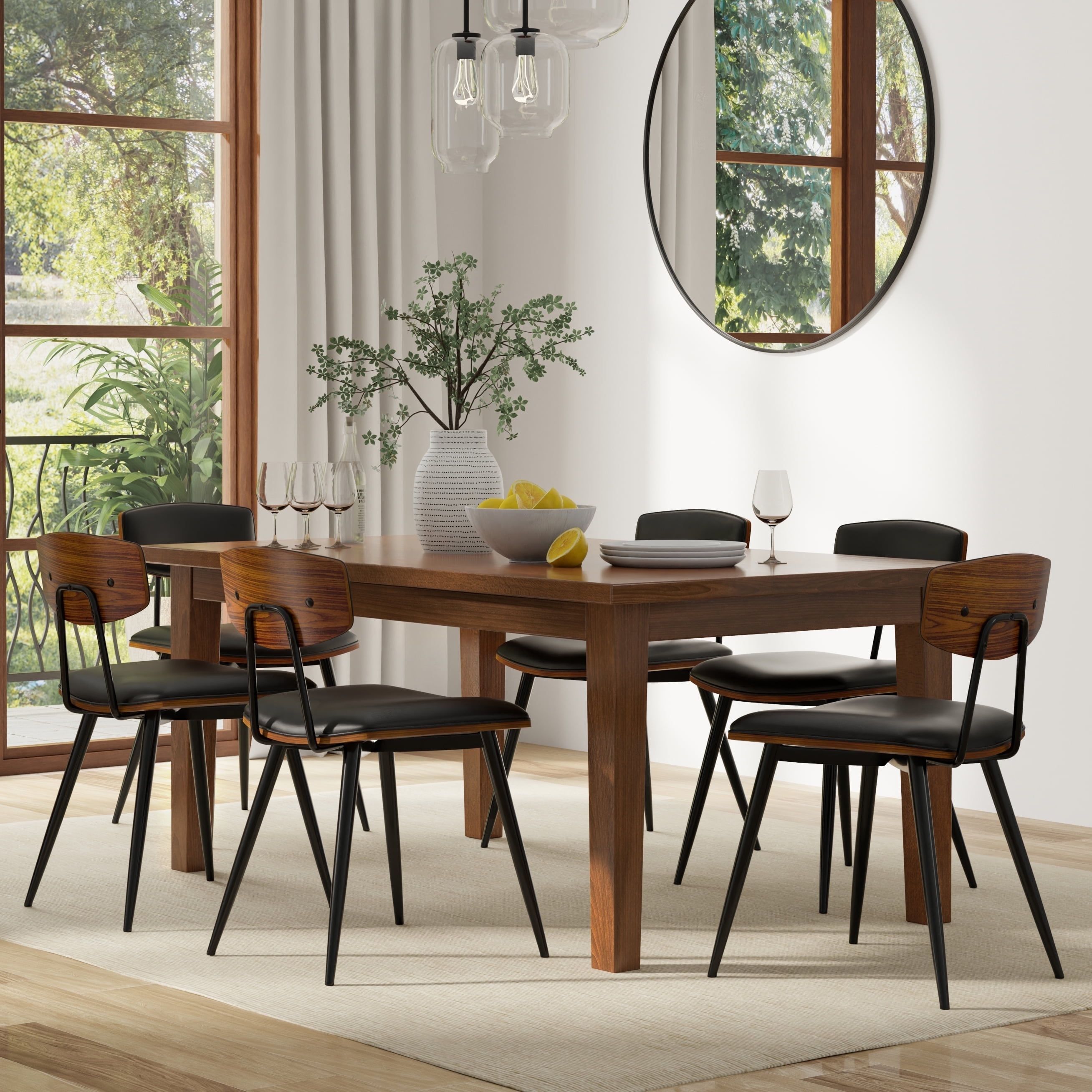 Eastwood 66" Walnut Contemporary Rectangular Dining Table