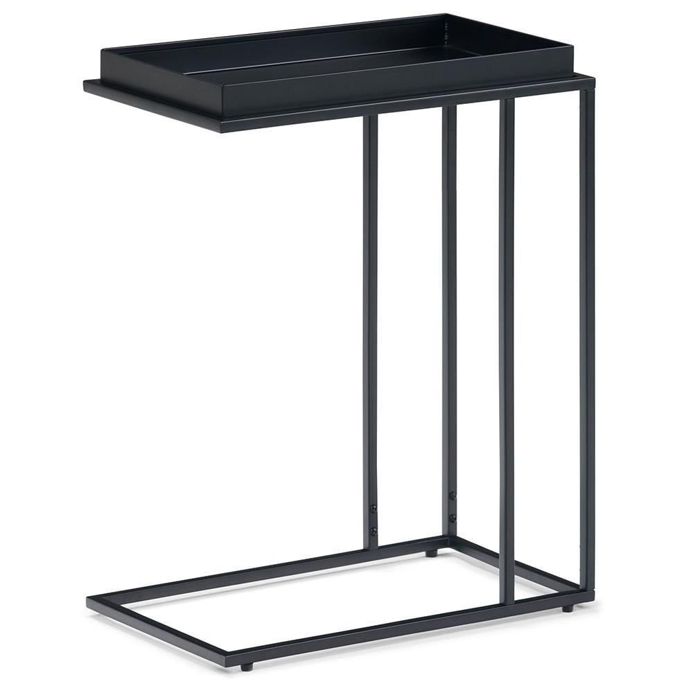 Black Metal Rectangular Tray Top C Side Table