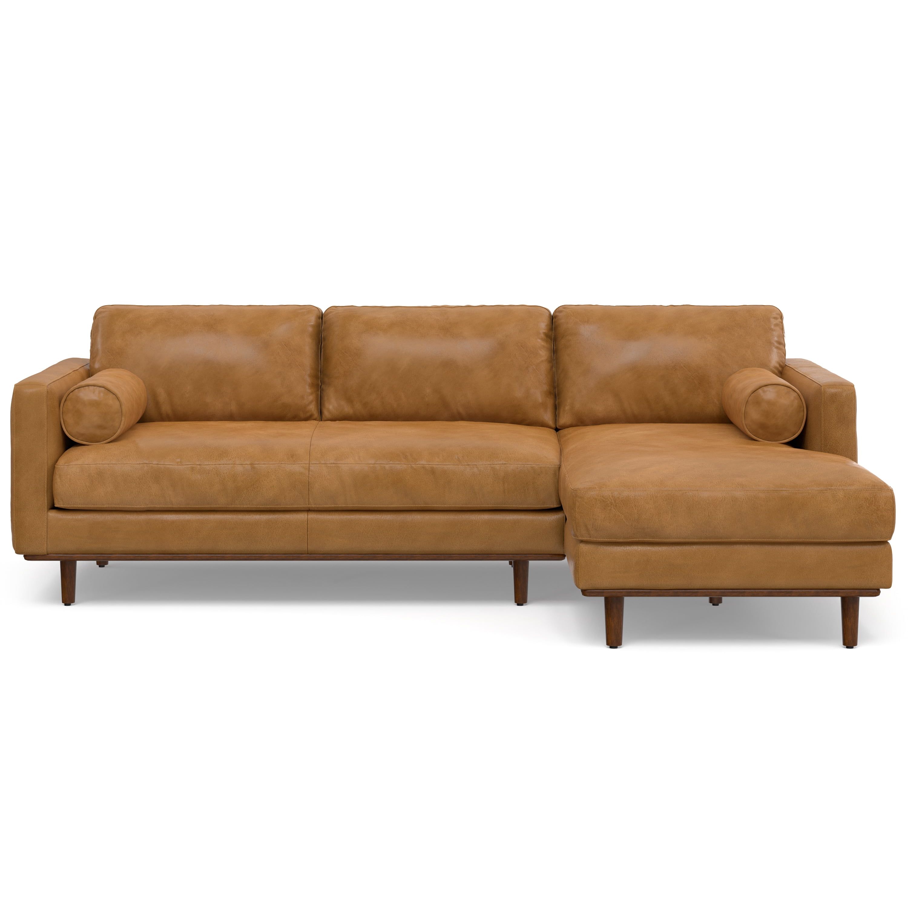 Morrison Sienna Leather Sectional Sofa with Pillow-top Arm