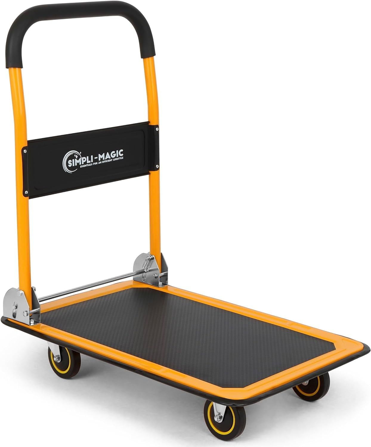 Simpli-Magic Foldable Orange and Black Steel Platform Hand Truck