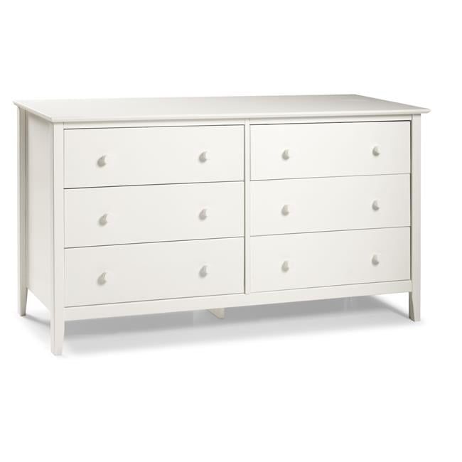 Alaterre White Double 6-Drawer Pine Dresser