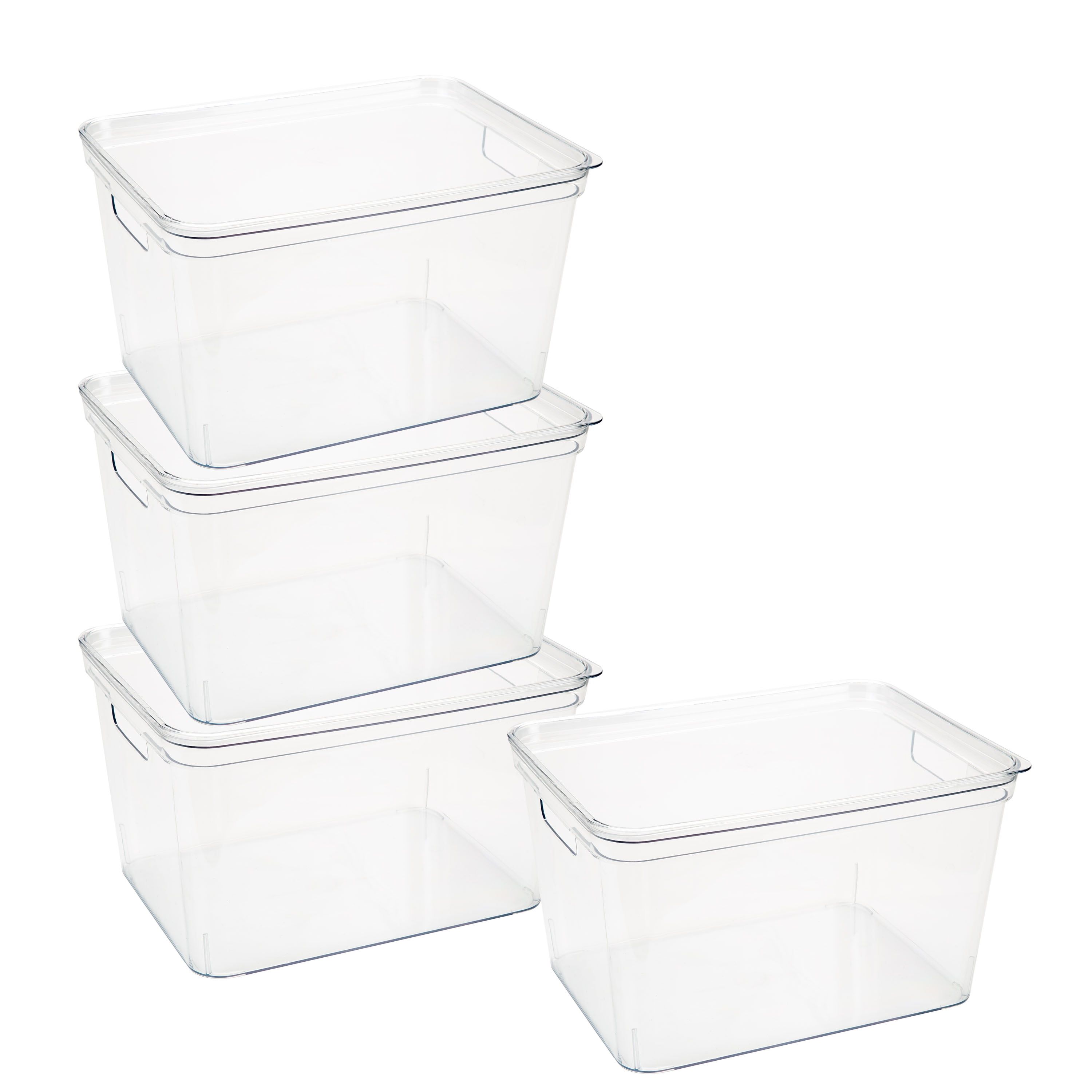 Simplify 4-Pack Large Clear Plastic Lidded Storage Bins