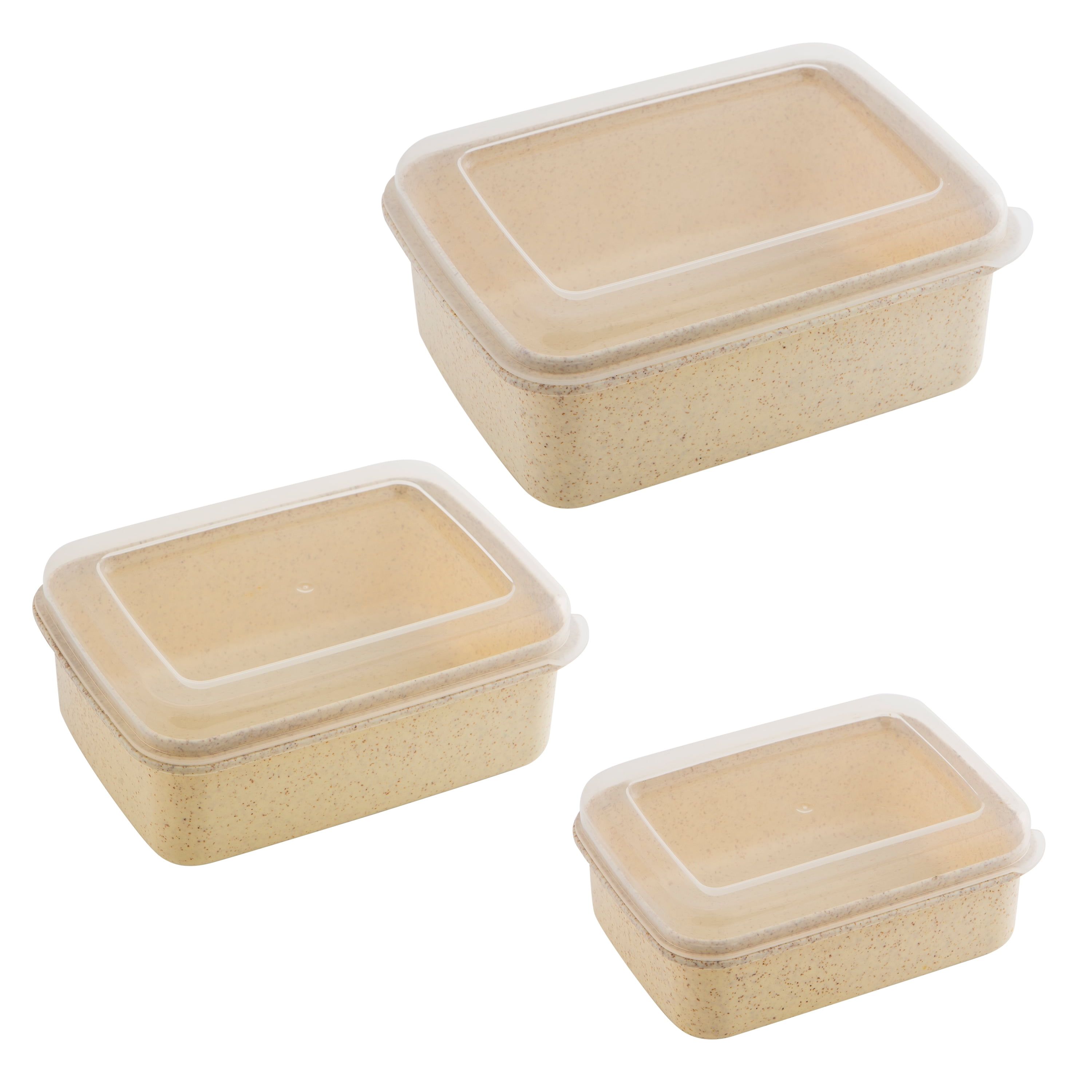 Eco-Friendly Beige Plastic Food Storage Container Set