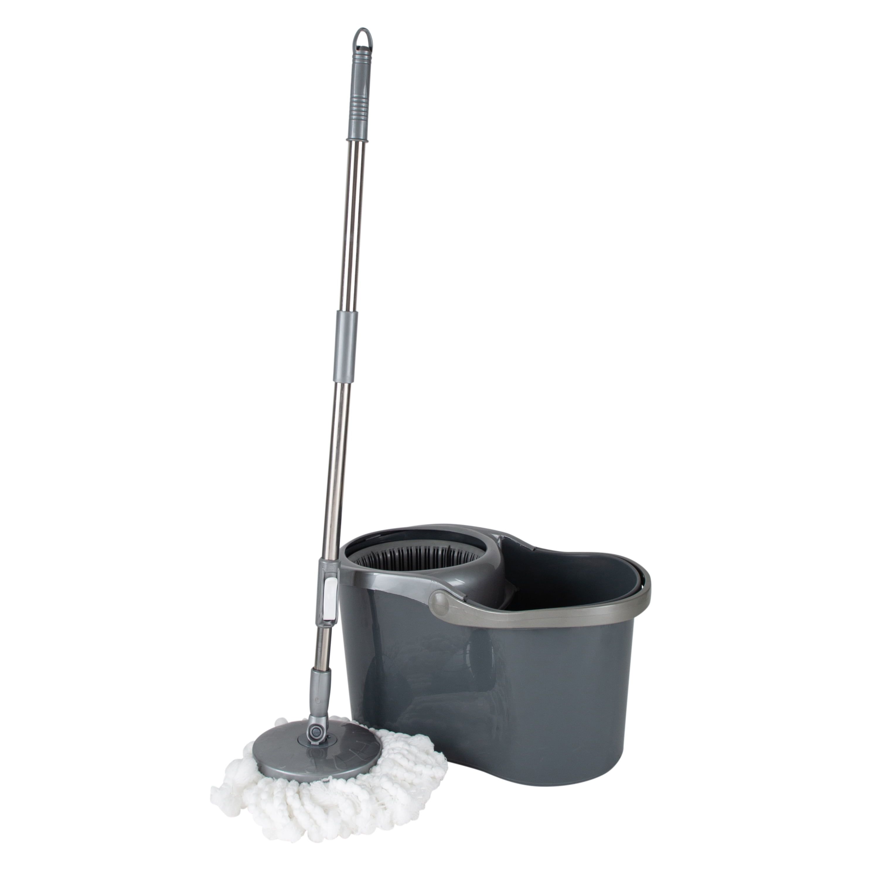 Simplify Gray Microfiber Self Wringing Mop & Bucket Set