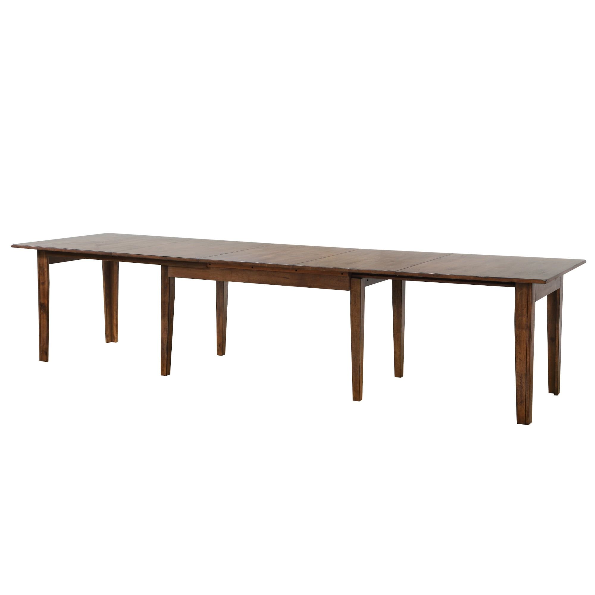 Brown Solid Wood Extendable Farmhouse Dining Table for 12