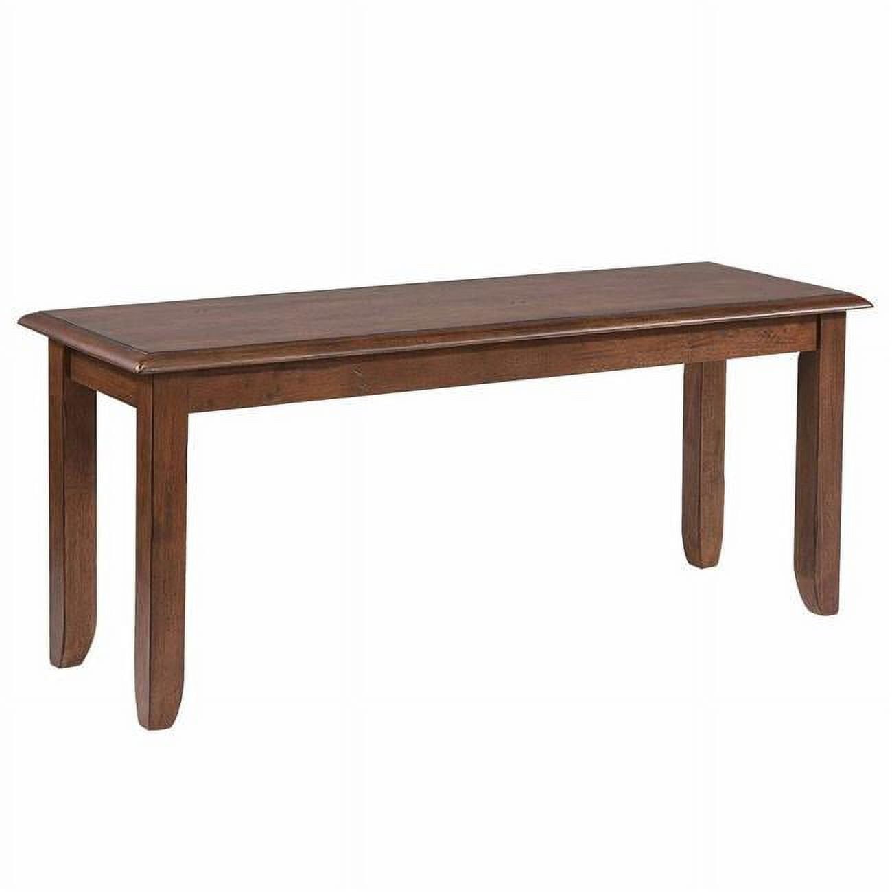 Greige Performance Fabric and Brown Wood Extendable Dining Set with Bench