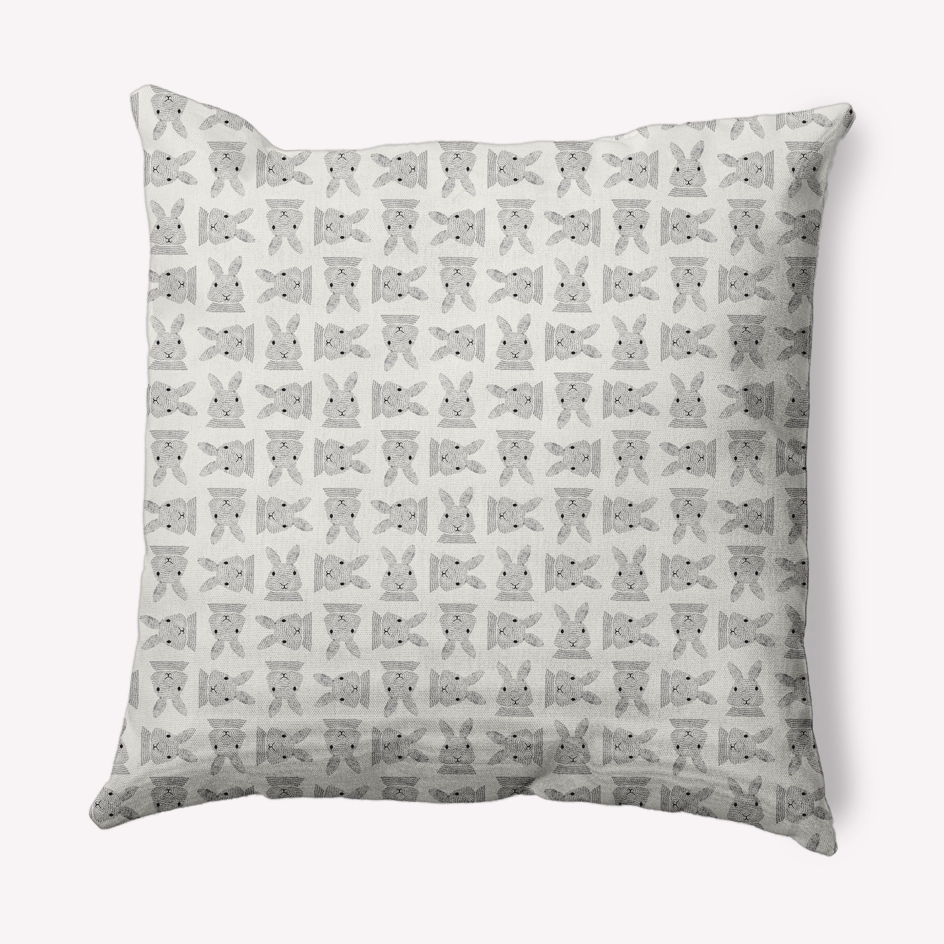 Whisper White Polyester Easter Bunny Decorative Throw Pillow