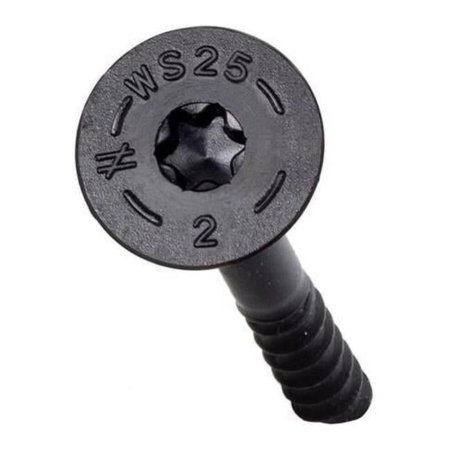 Black Low Profile Head Hex Drive Structural Wood Screws, 2-inch